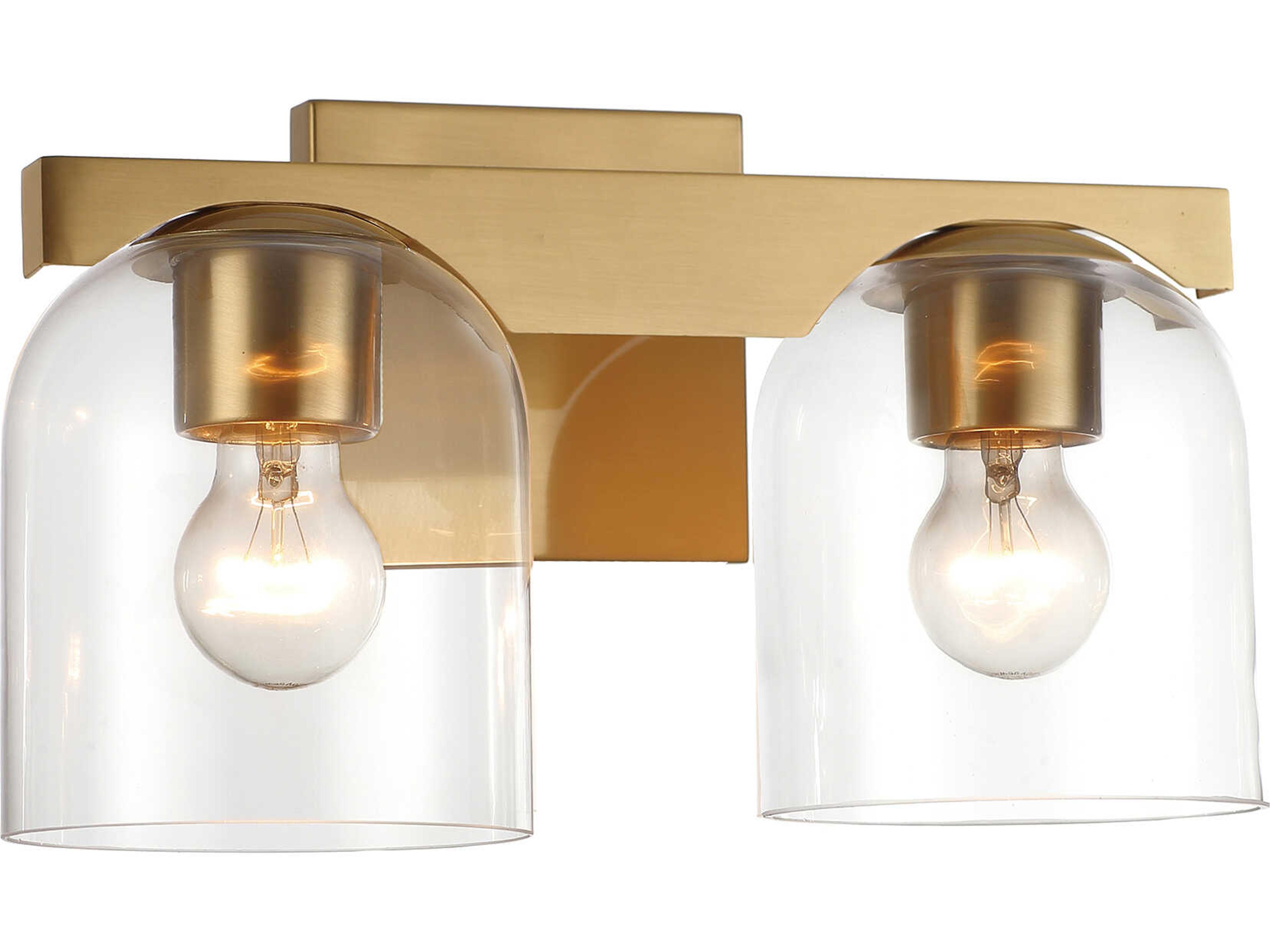 Scoop 2-Light Natural Aged Brass Vanity Light
