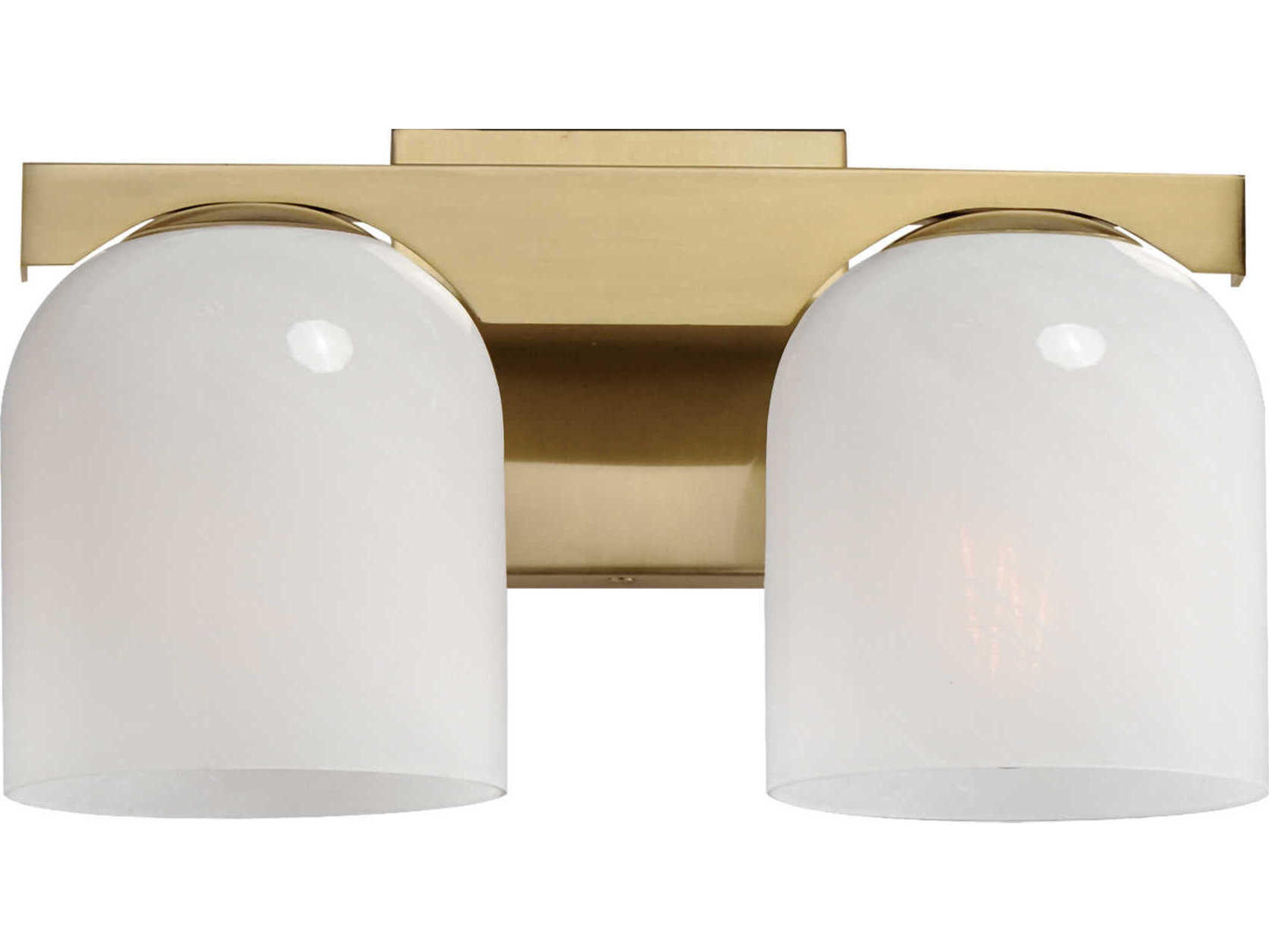 Scoop 2-Light Natural Aged Brass Vanity Light