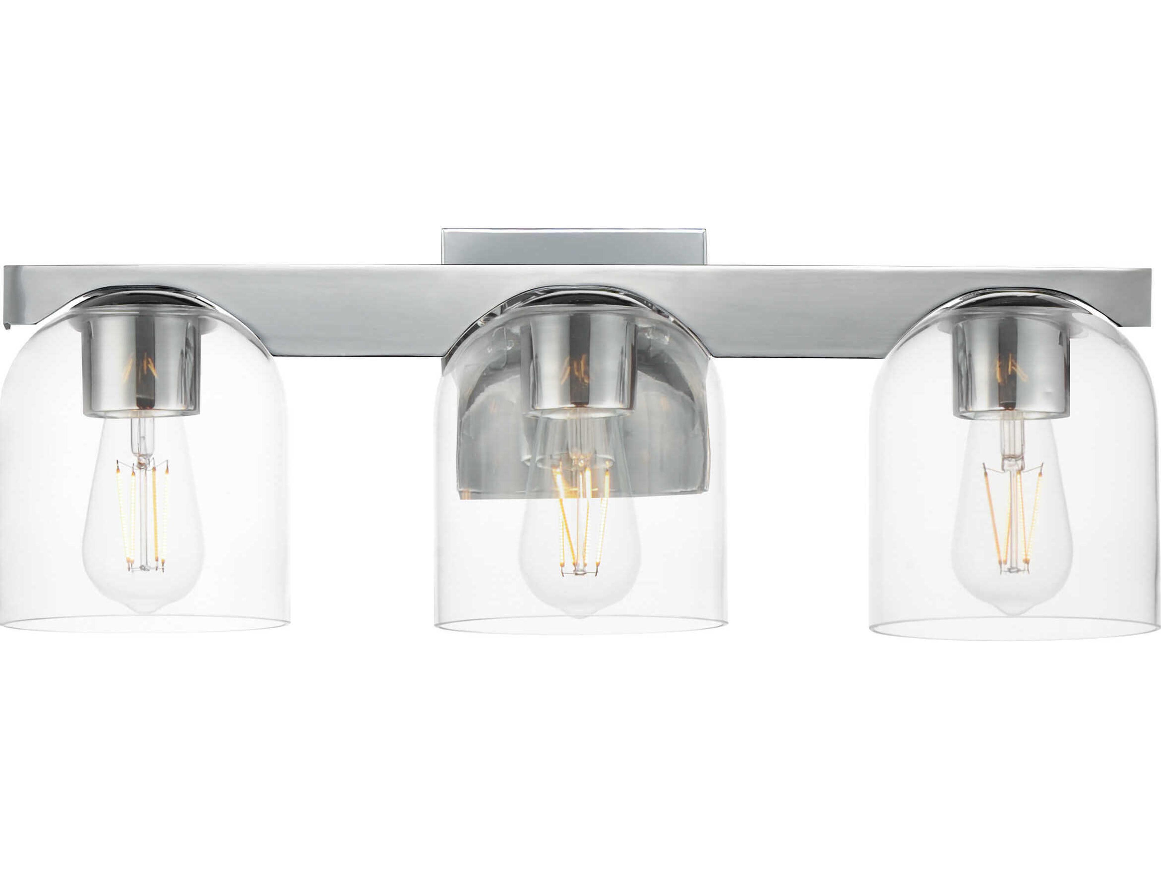 Scoop 3-Light Polished Chrome Vanity Light