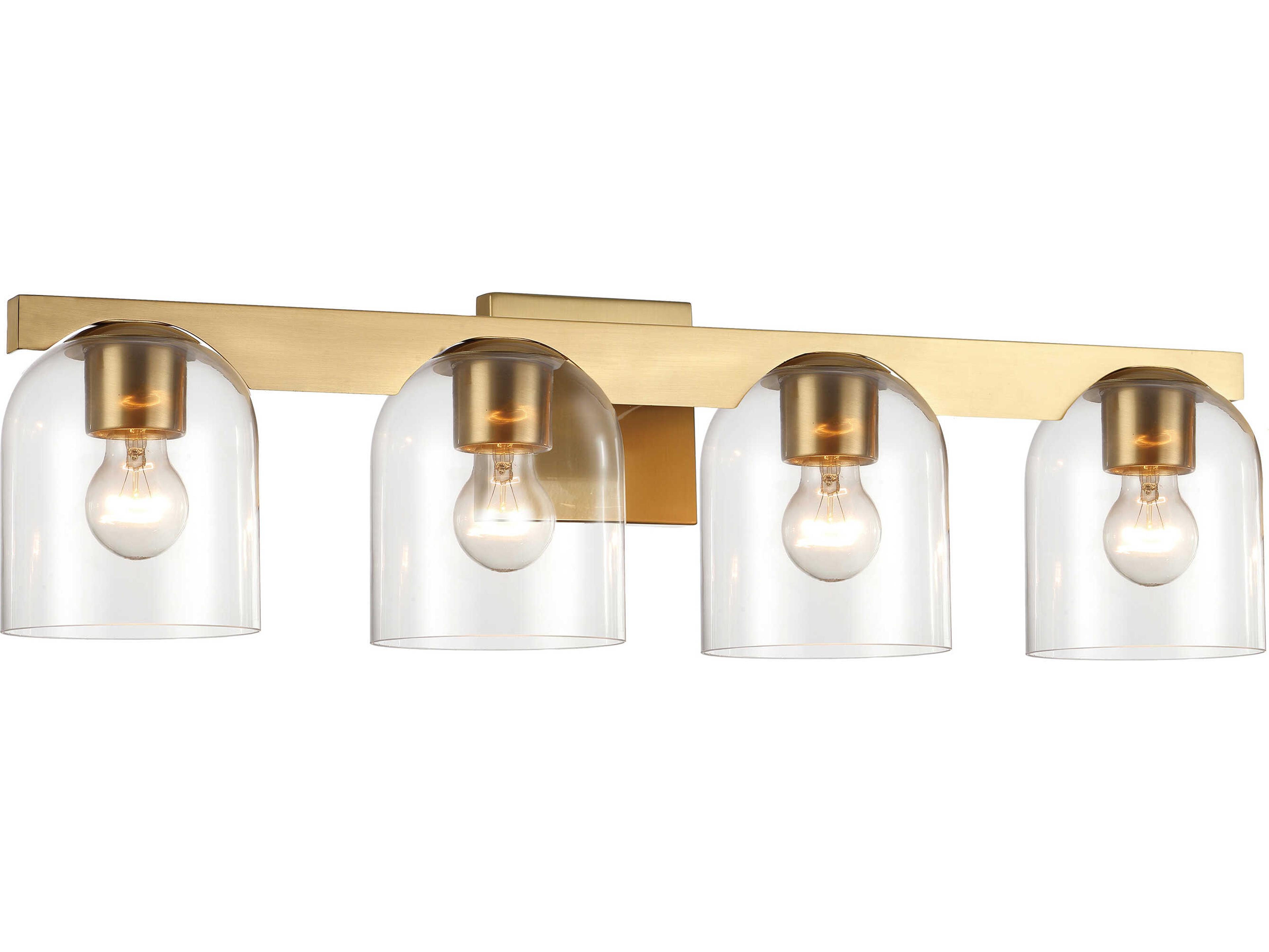 Scoop 4-Light Natural Aged Brass Vanity Light