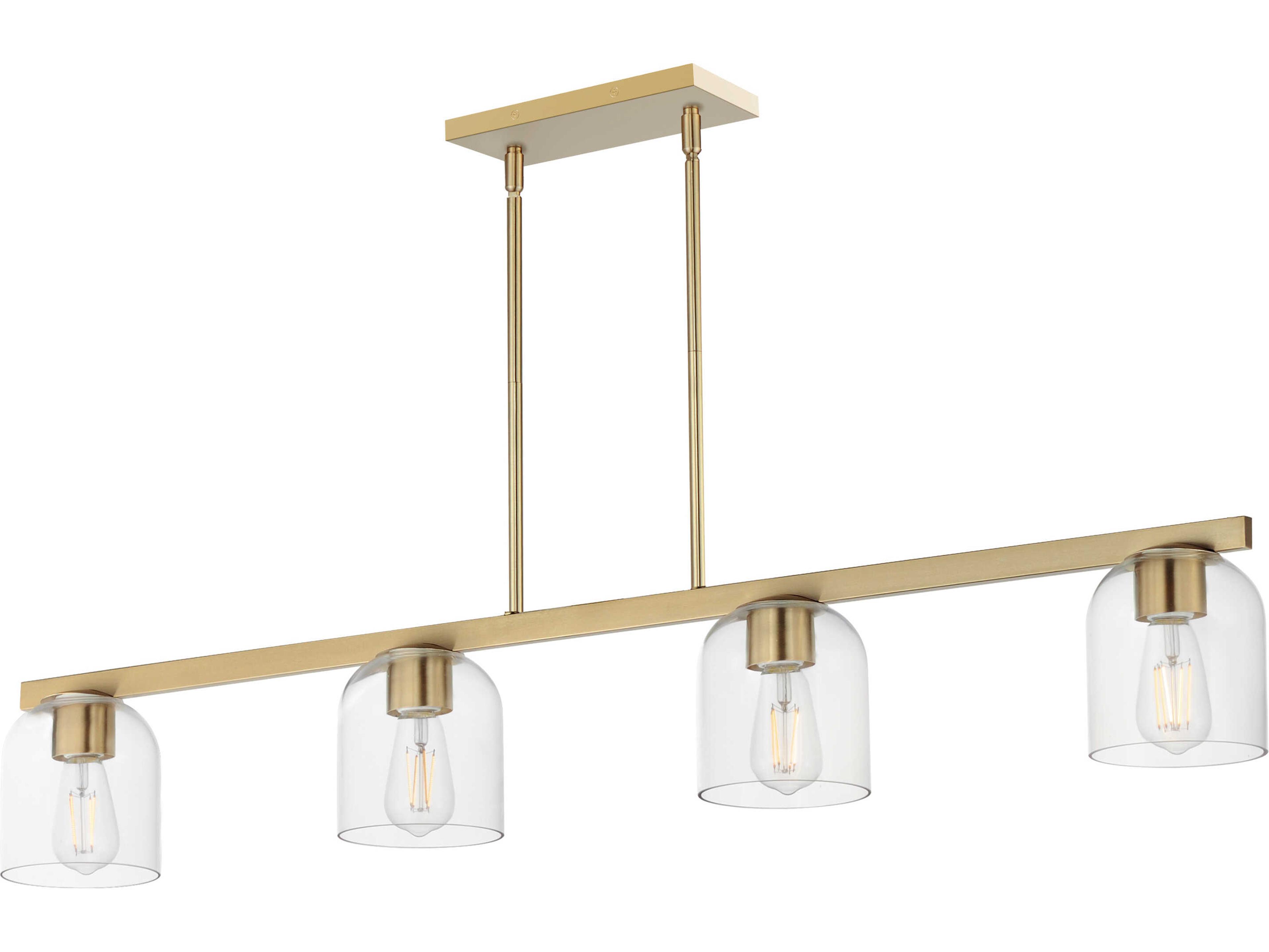 Scoop 4-Light Natural Aged Brass Bell Island Pendant