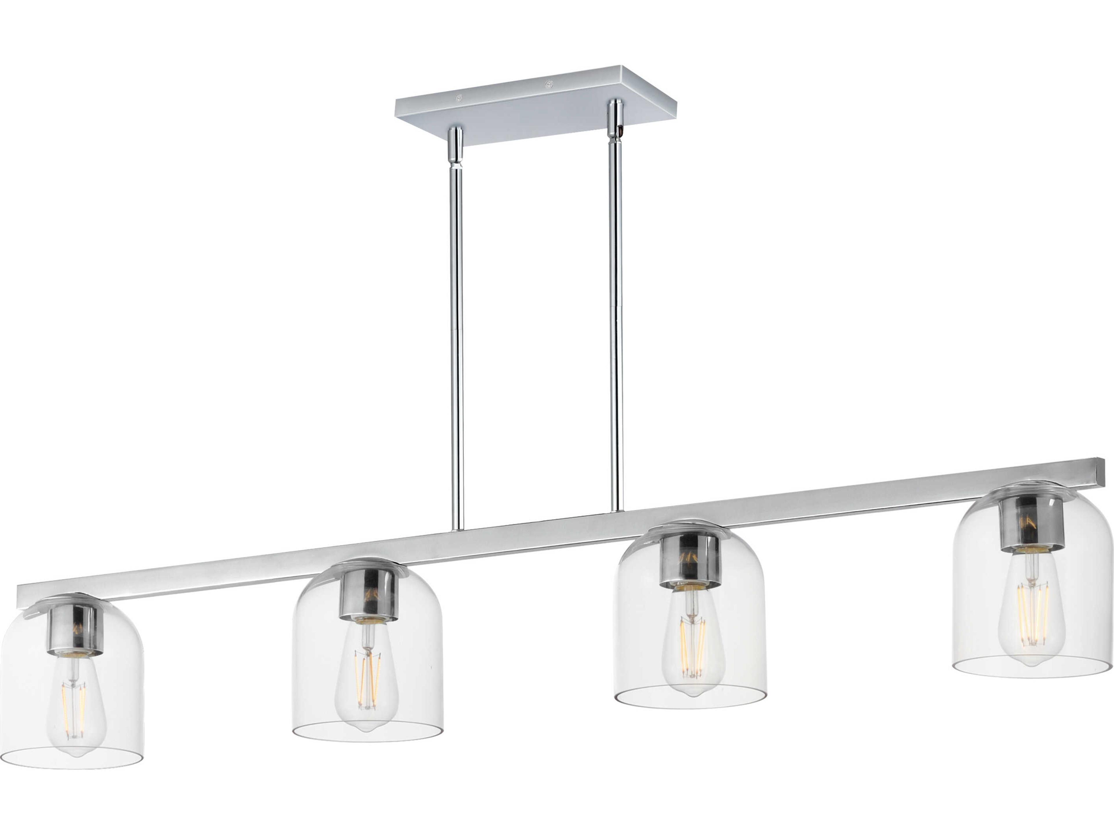 Scoop 4-Light Polished Chrome Bell Island Pendant