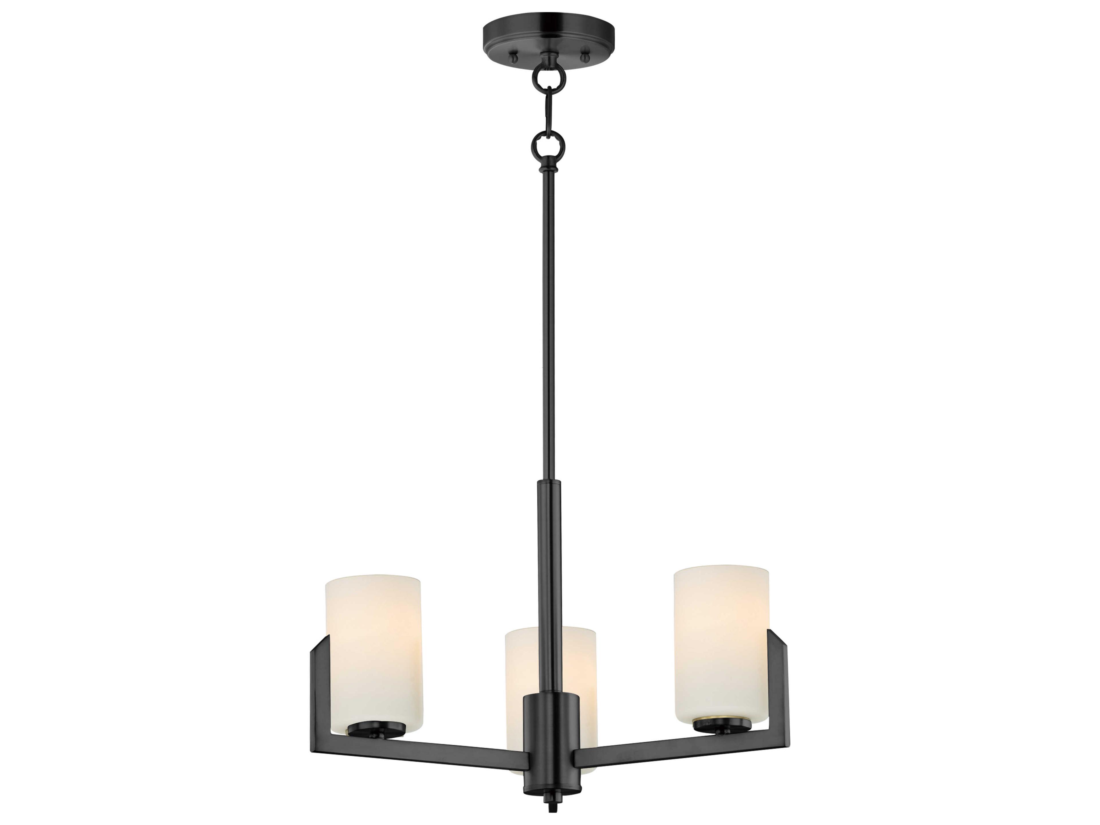 Dart 3-Light Black Cylinder Chandelier