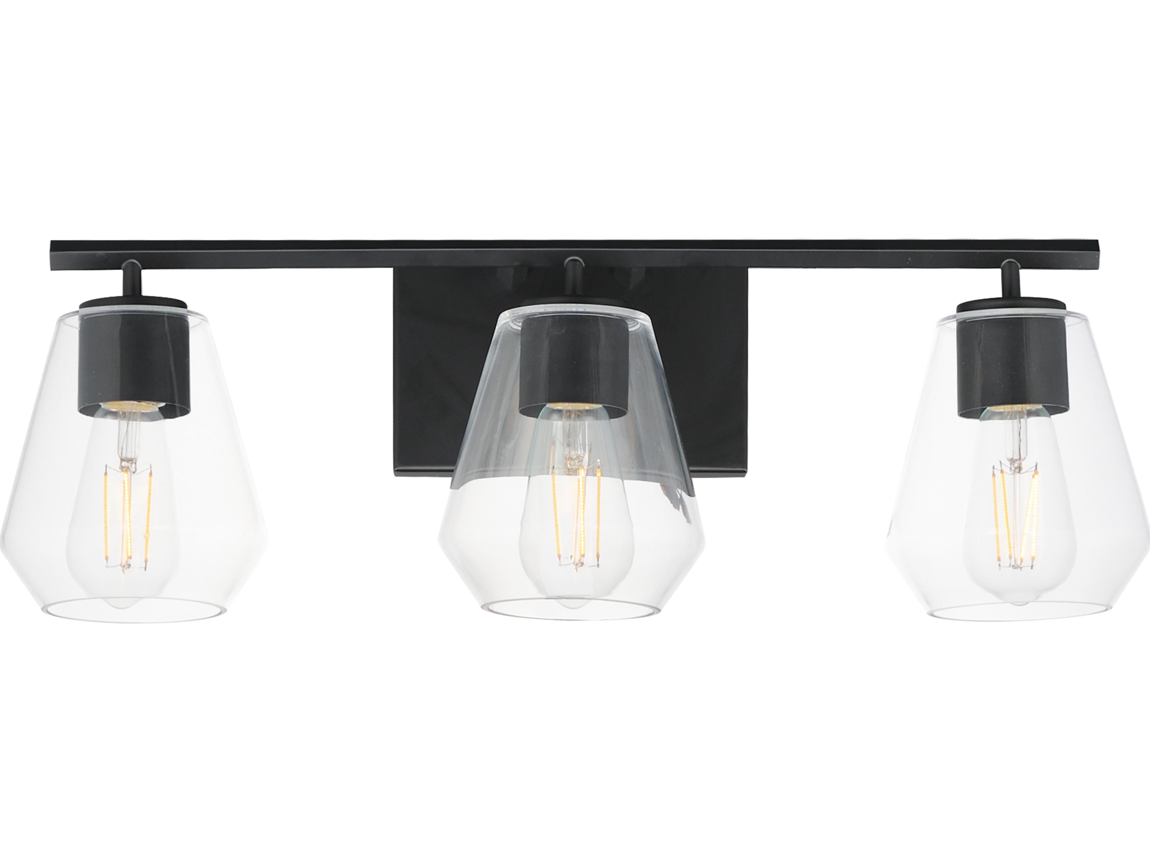 Geode 3-Light Black Vanity Light