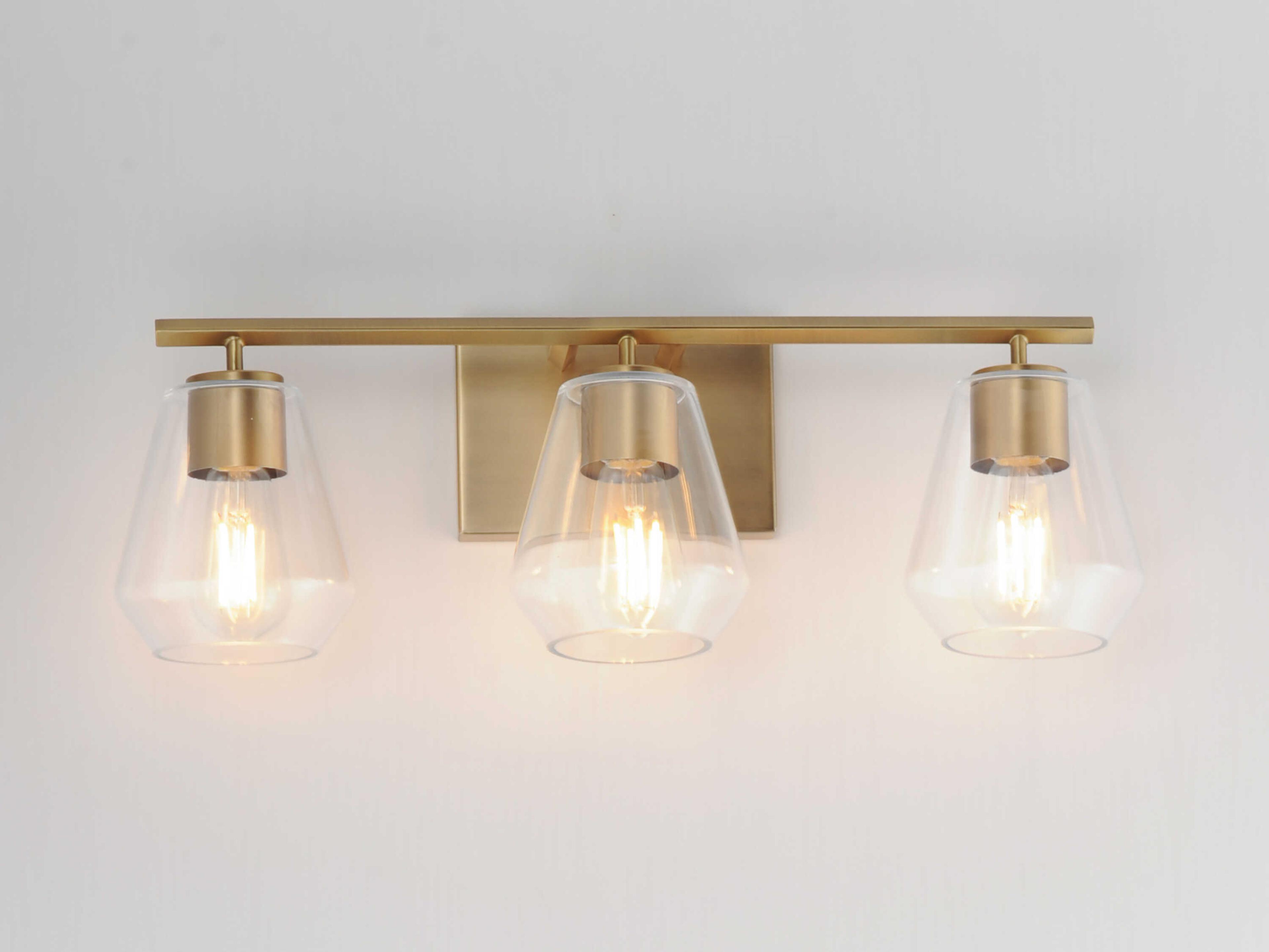 Maxim Lighting Geode 3-Light Natural Aged Brass Vanity Light