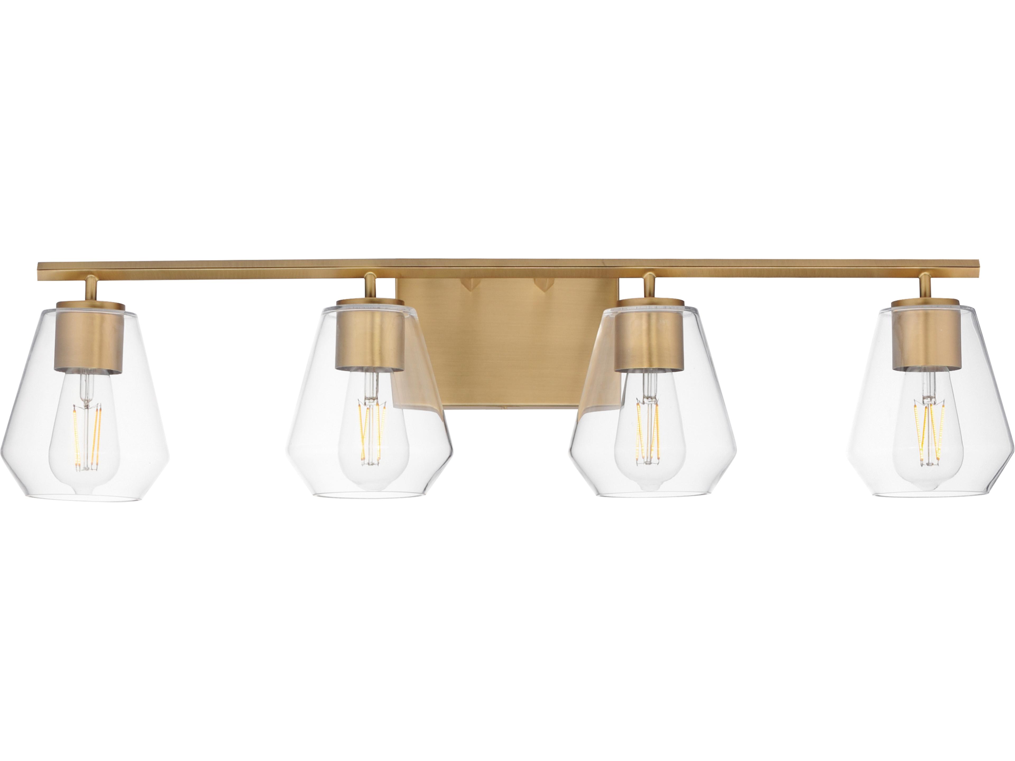 Geode 4-Light Natural Aged Brass Vanity Light