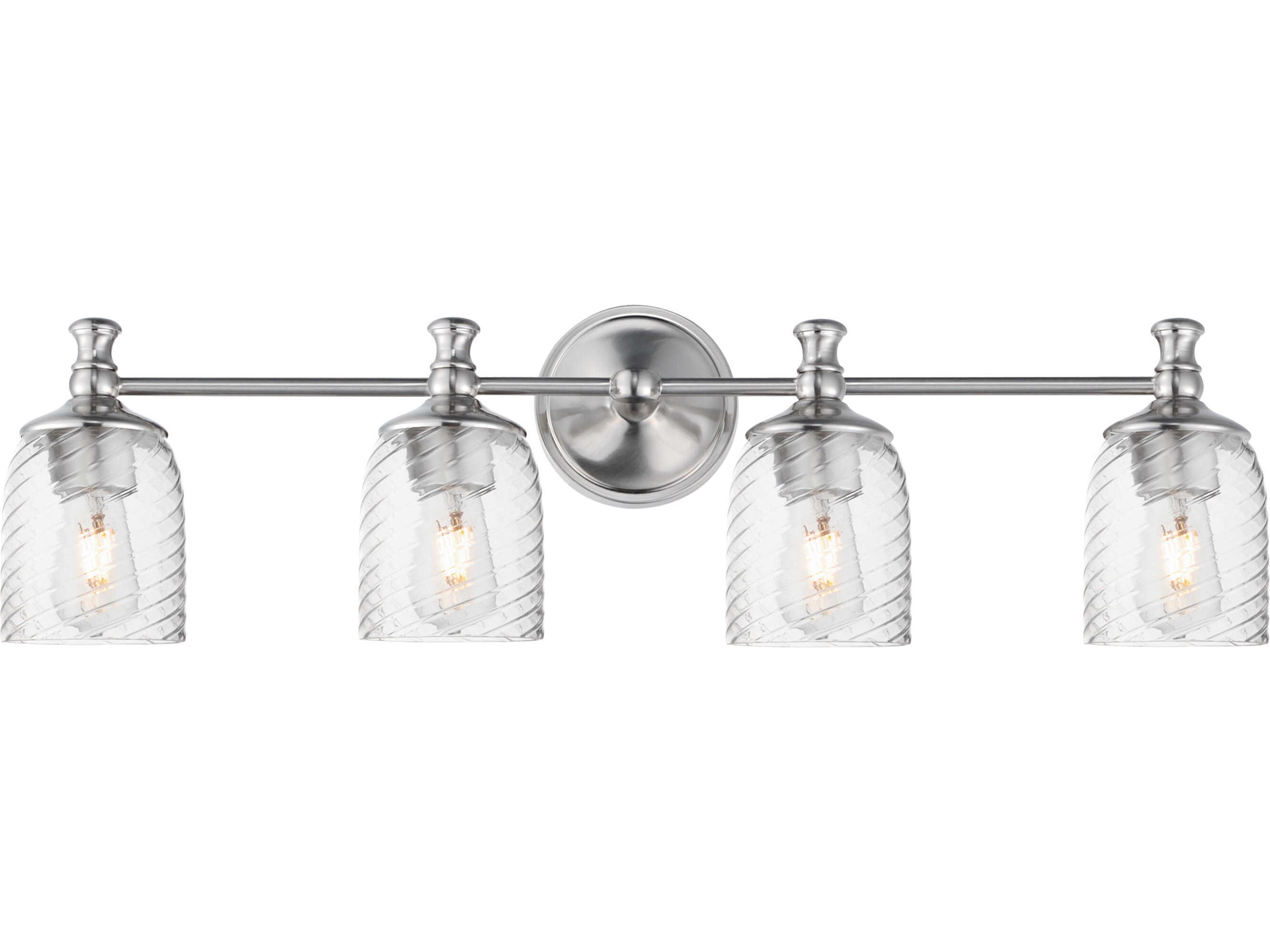 Swirl 4-Light Satin Nickel Traditional Vanity Light