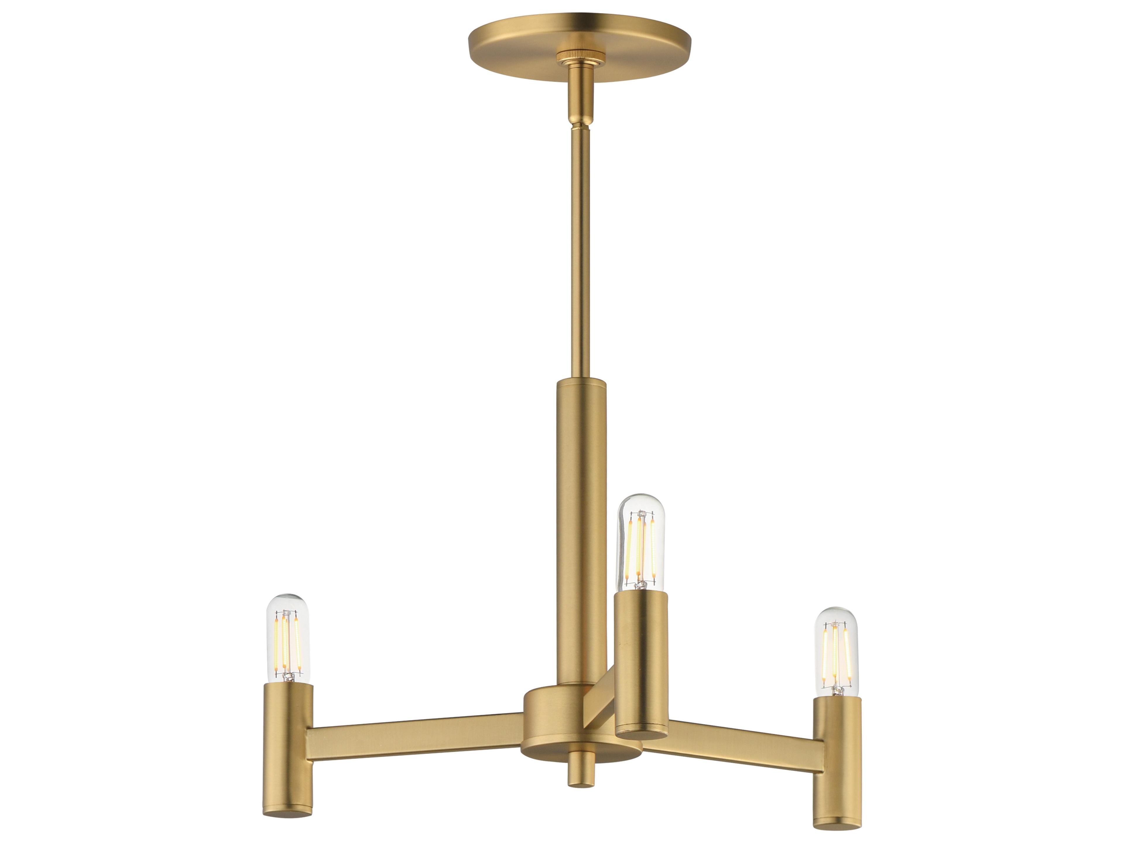 Emana 3- Light Natural Aged Brass Chandelier