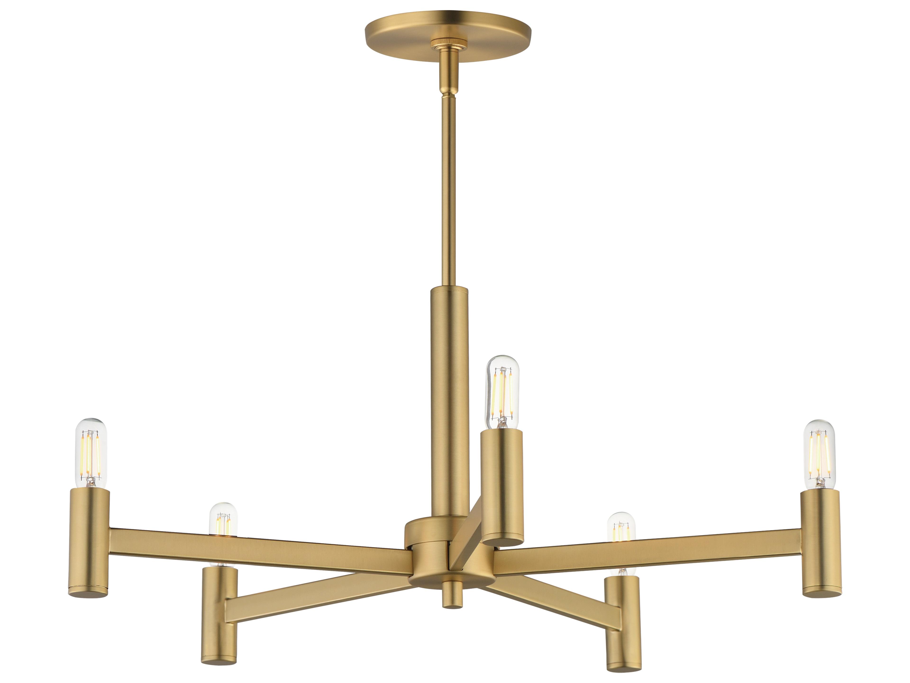 Emana 5- Light Natural Aged Brass Chandelier