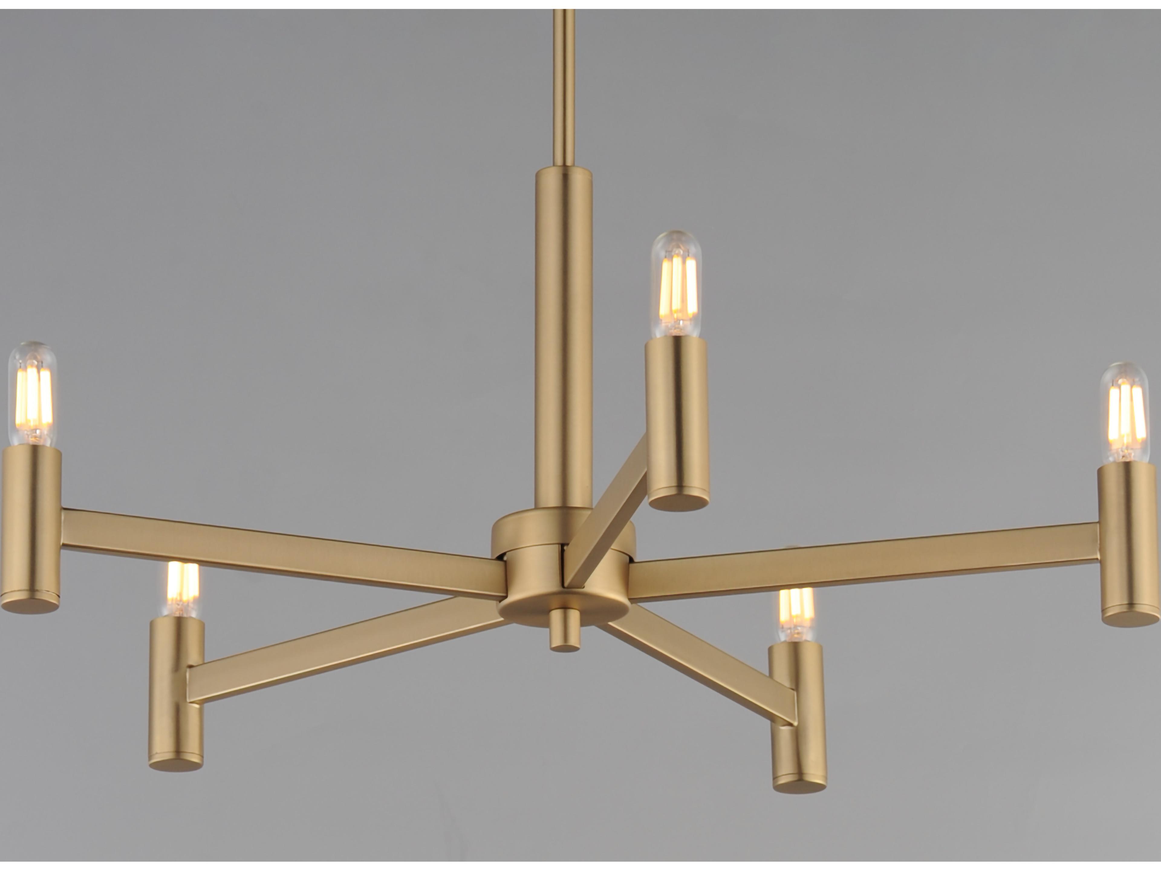 Maxim Lighting Emana 5- Light Natural Aged Brass Chandelier