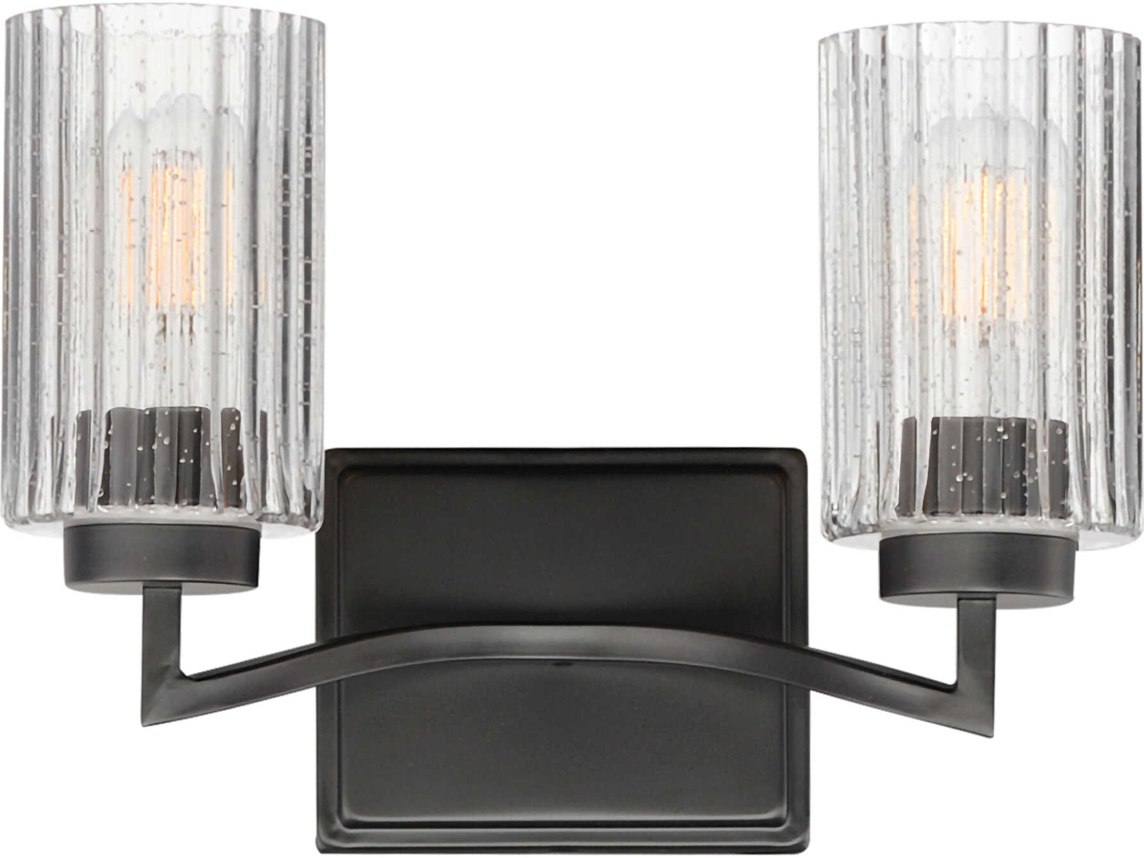Rigata 2-Light Black Vanity Light