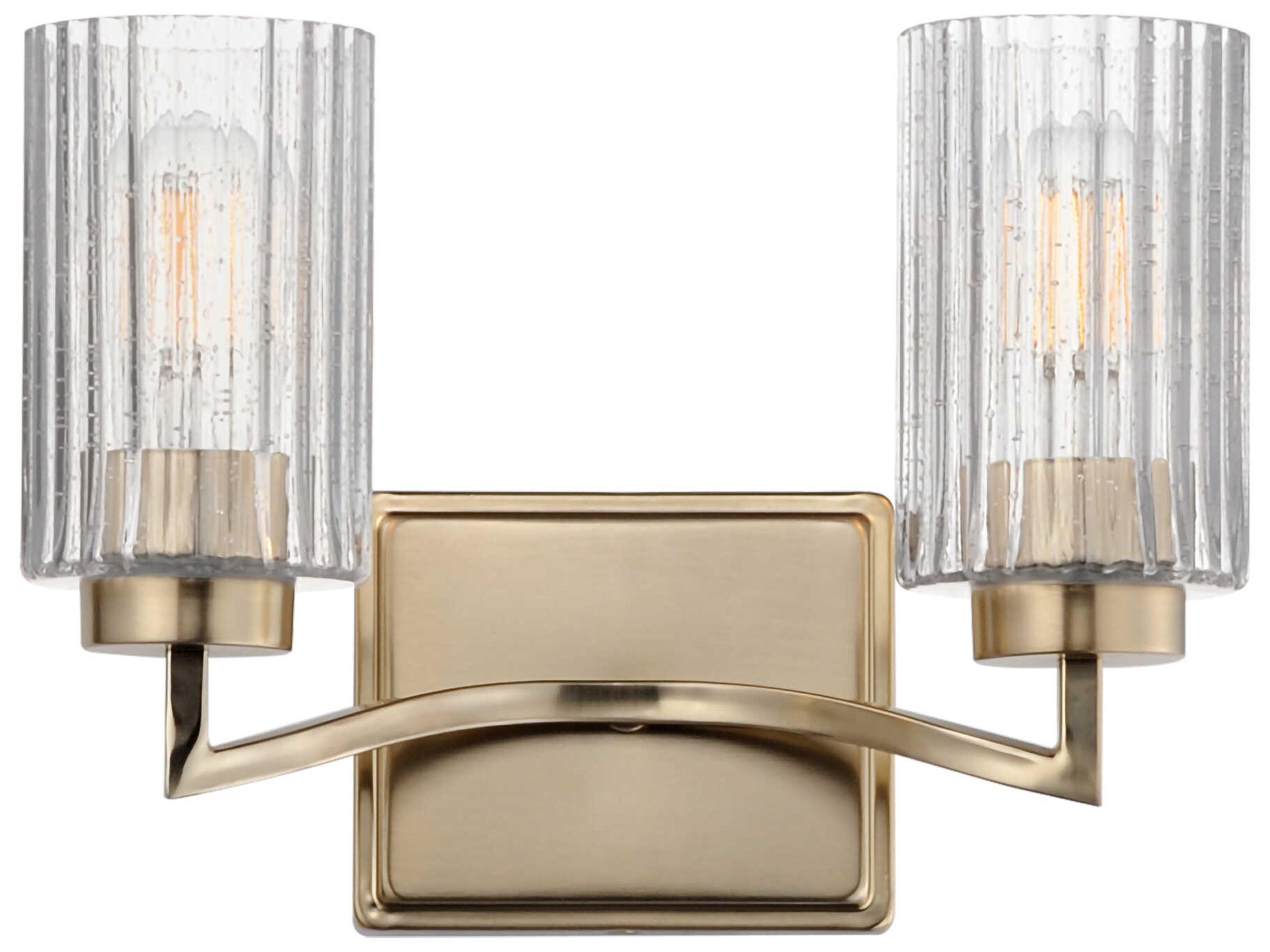 Rigata 2-Light Satin Champagne Brass Vanity Light