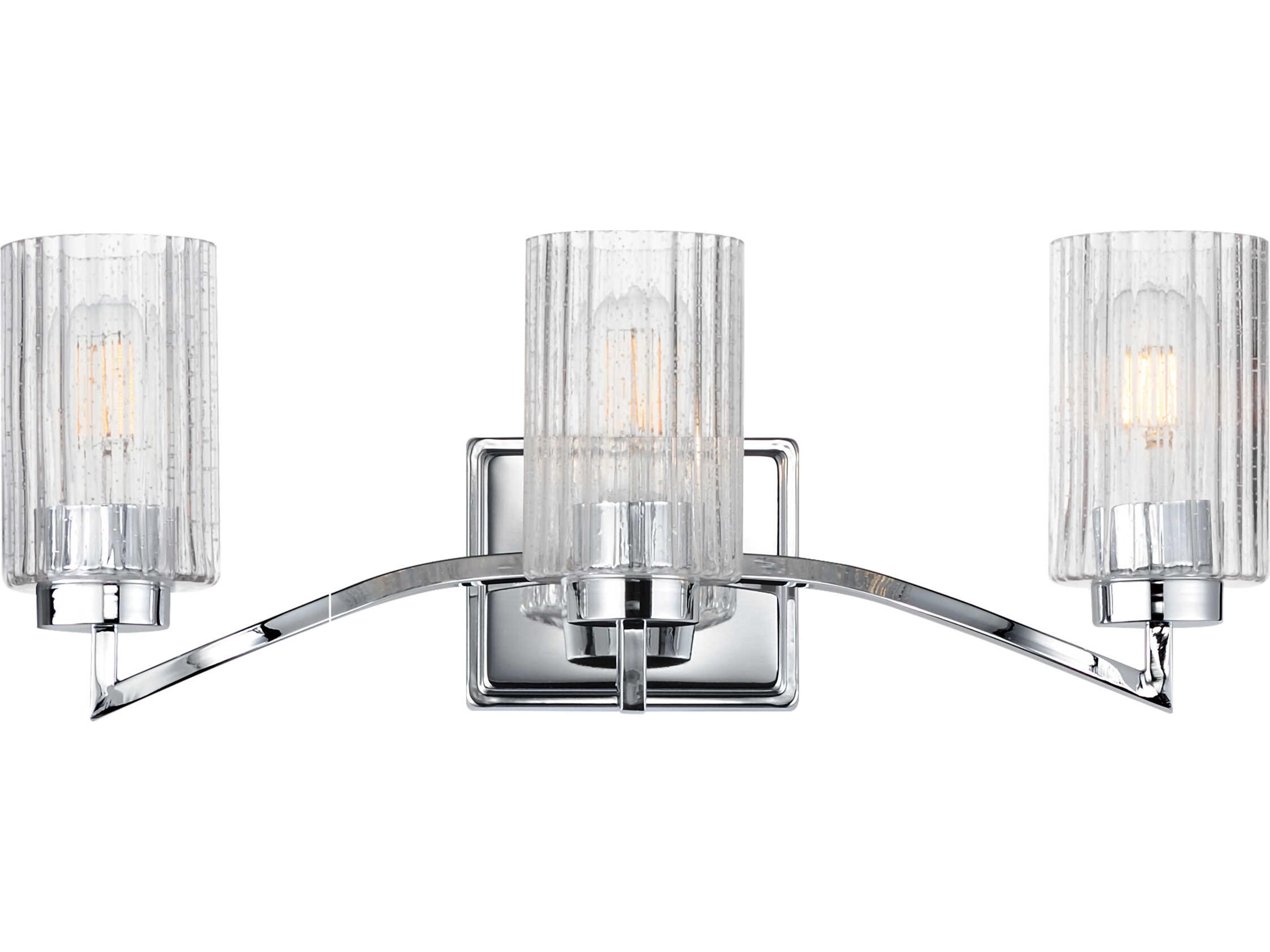 Rigata 3-Light Polished Nickel Vanity Light