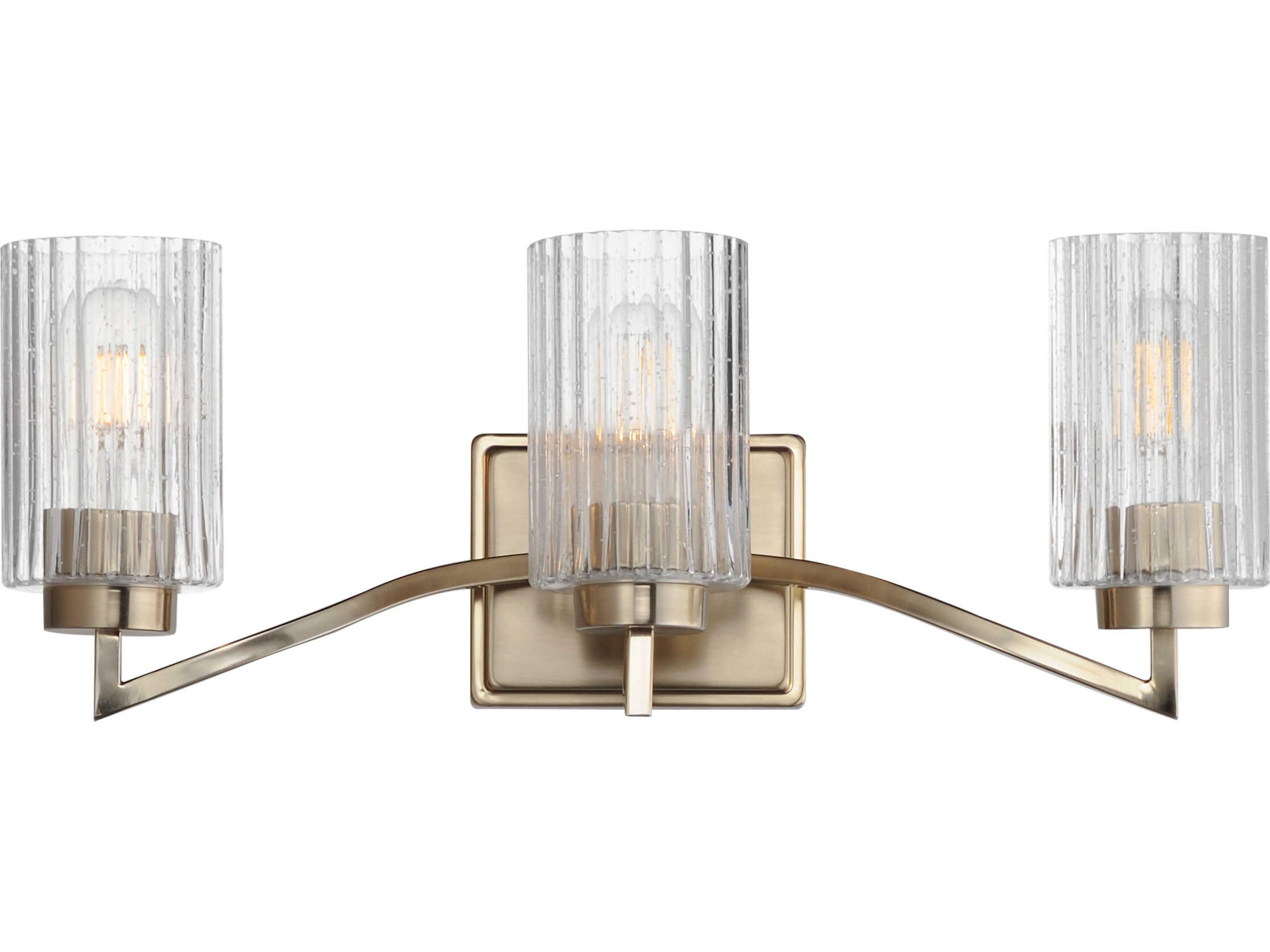 Rigata 3-Light Satin Champagne Brass Vanity Light