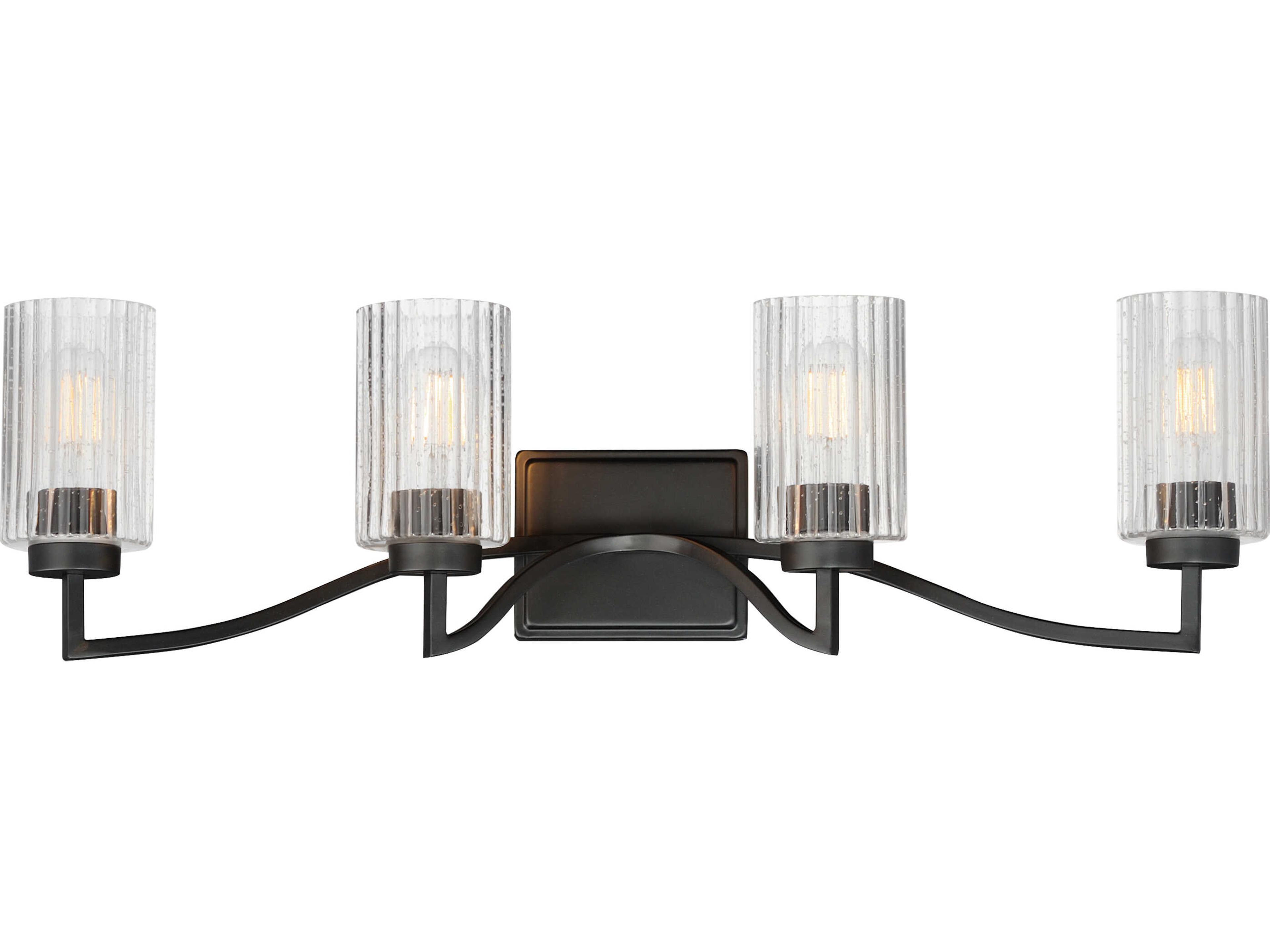 Rigata 4-Light Black Vanity Light