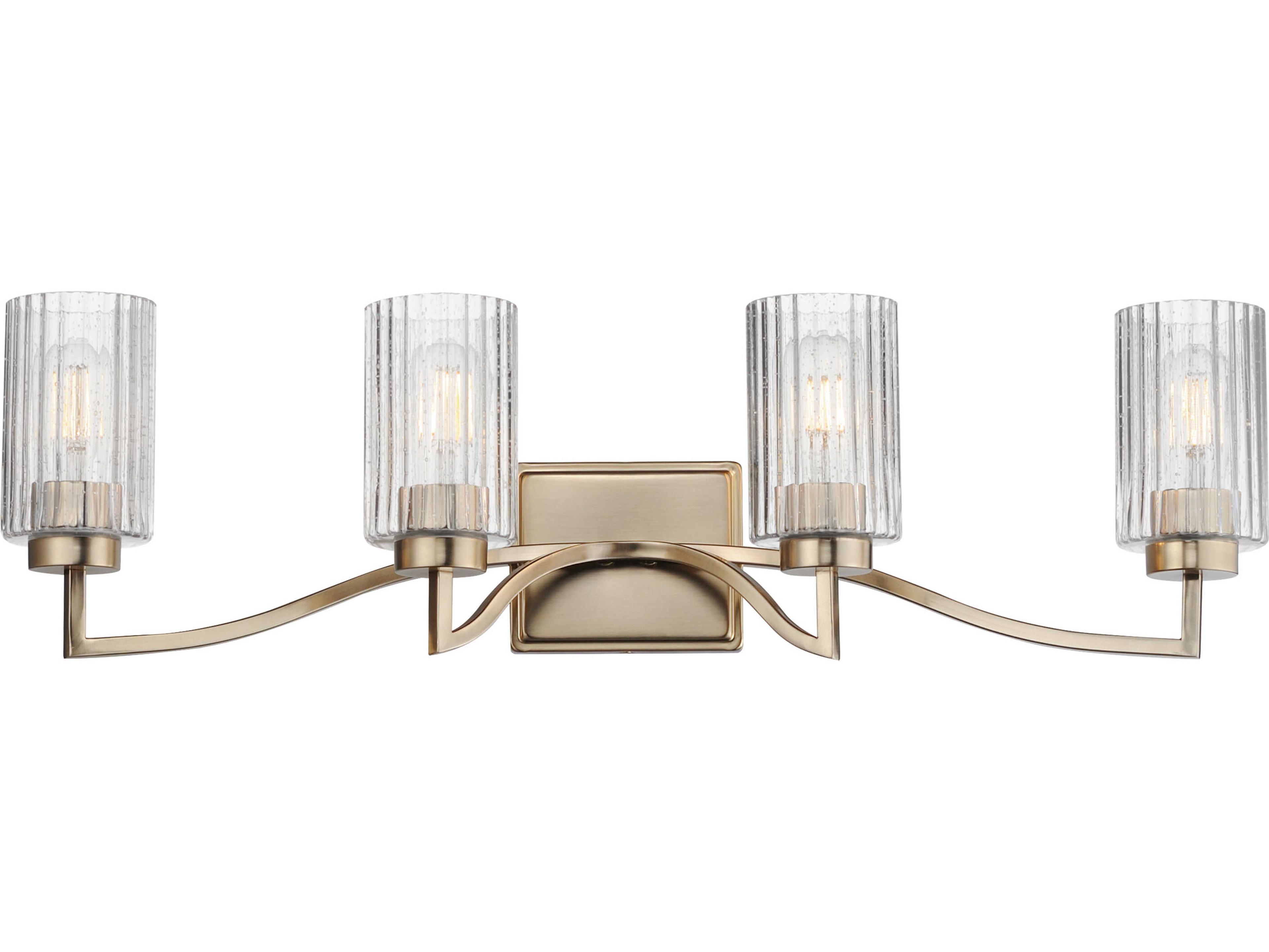 Rigata 4-Light Satin Champagne Brass Vanity Light