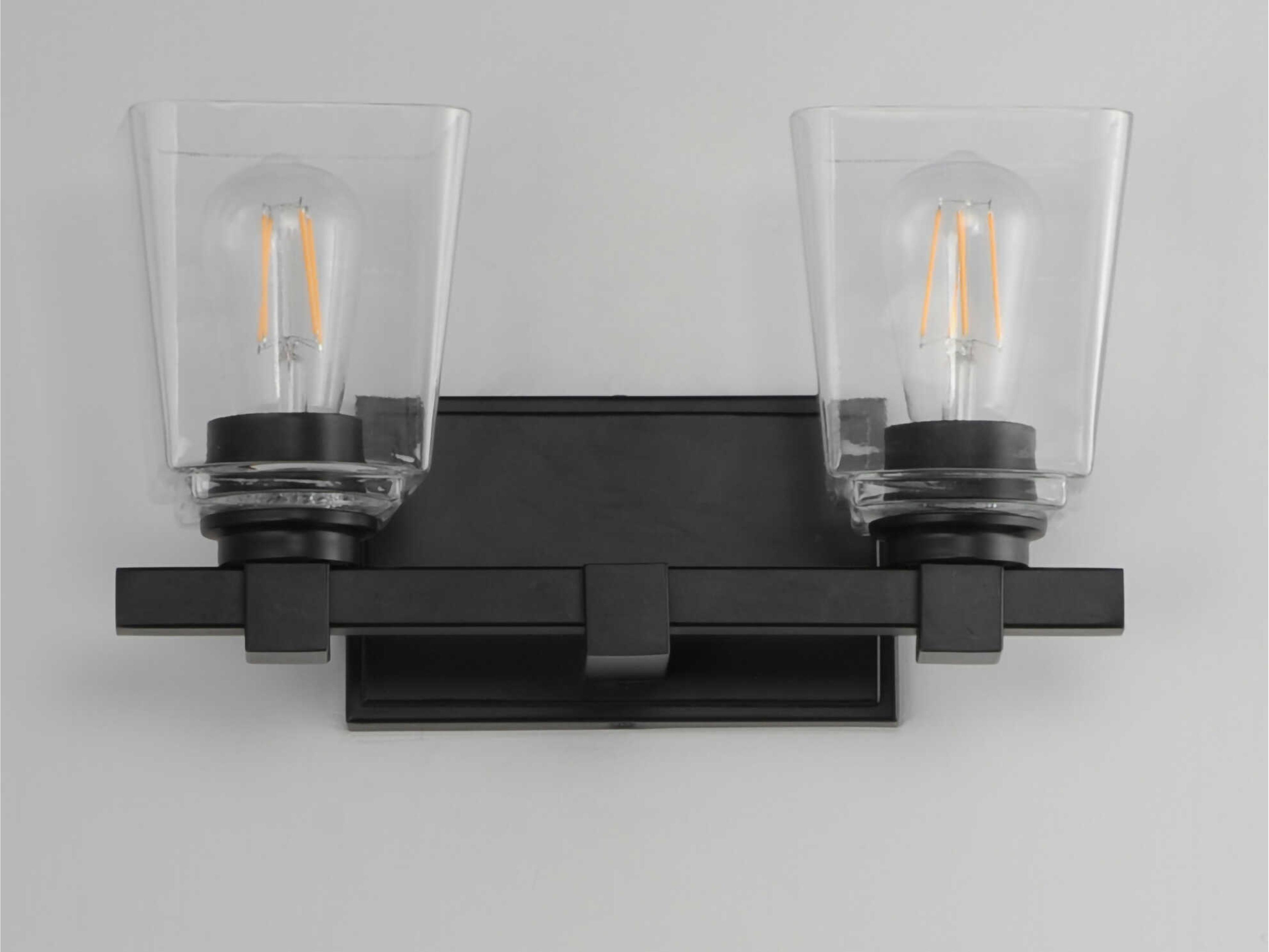 Maxim Lighting Cubos 2-Light Black Vanity Light
