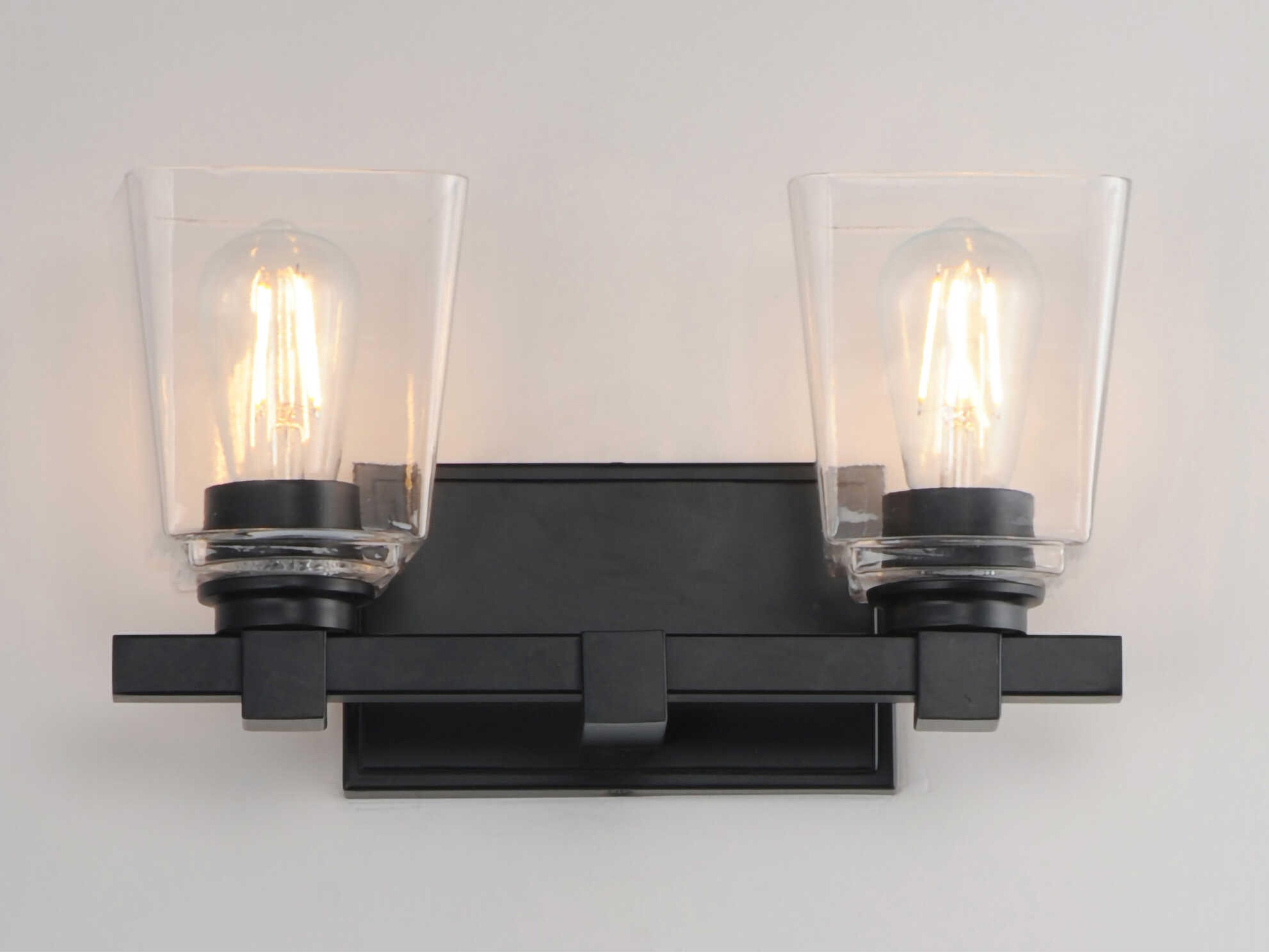 Maxim Lighting Cubos 2-Light Black Vanity Light