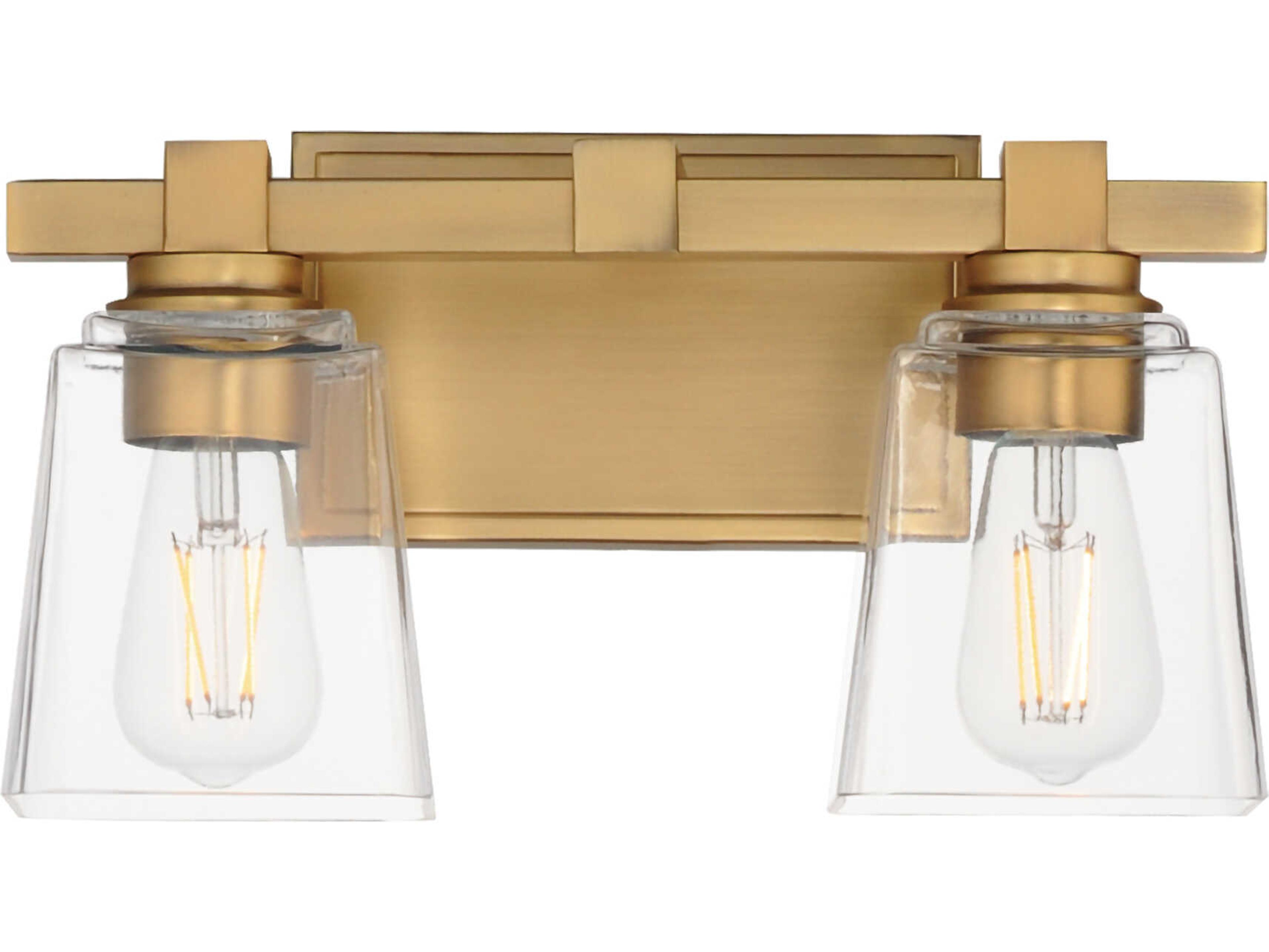 Cubos 2-Light Natural Aged Brass Vanity Light