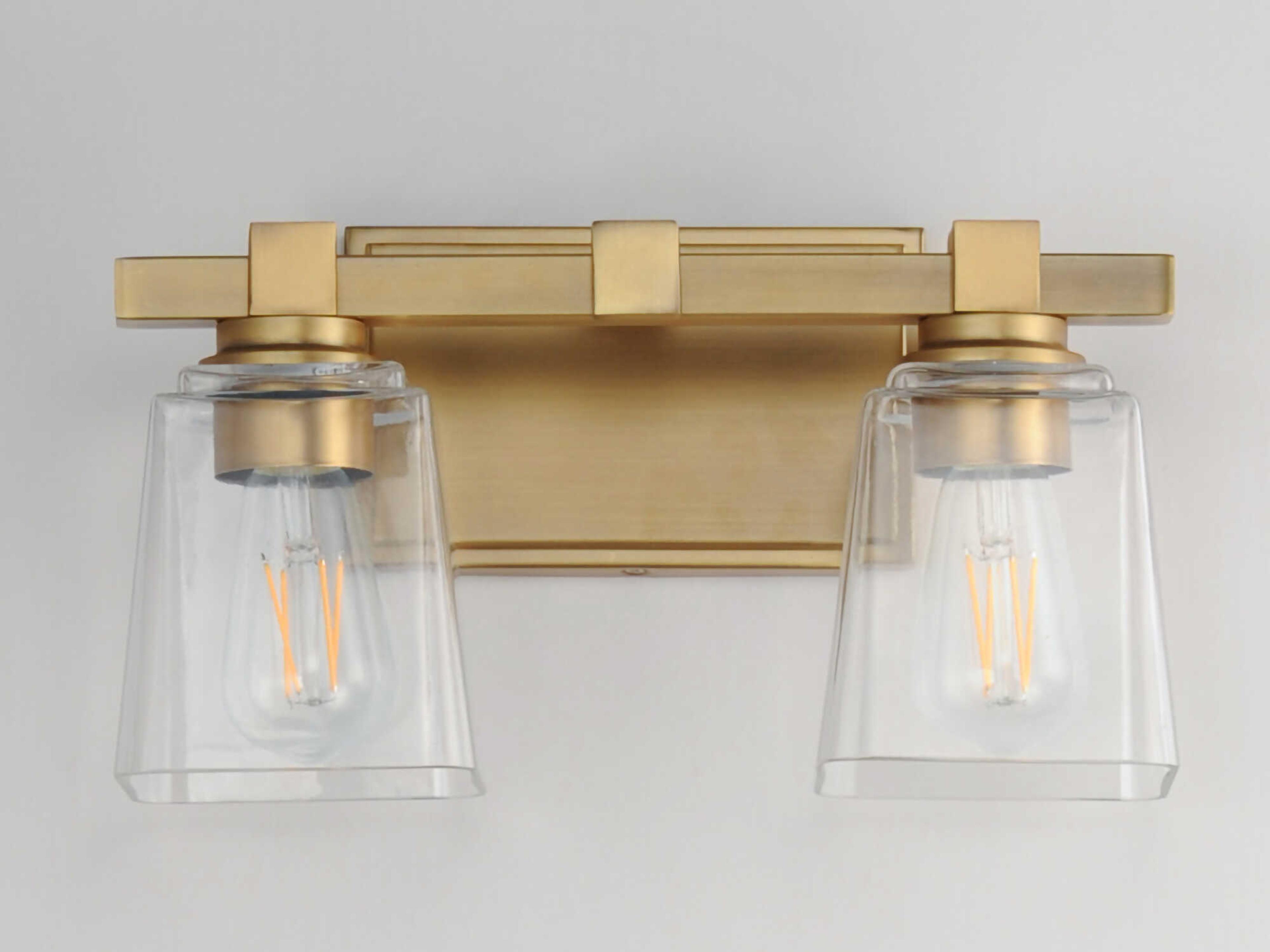 Maxim Lighting Cubos 2-Light Natural Aged Brass Vanity Light