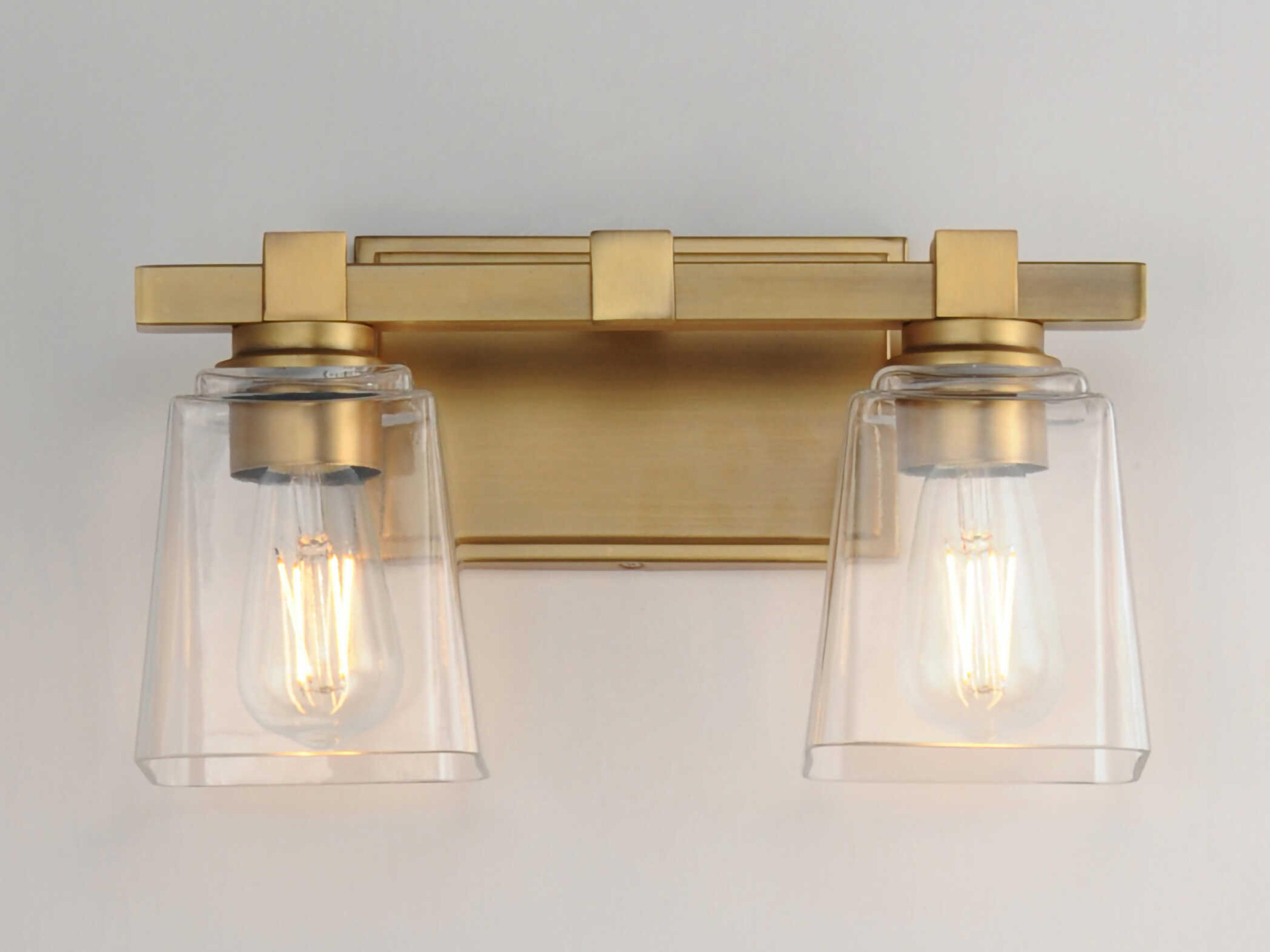 Maxim Lighting Cubos 2-Light Natural Aged Brass Vanity Light