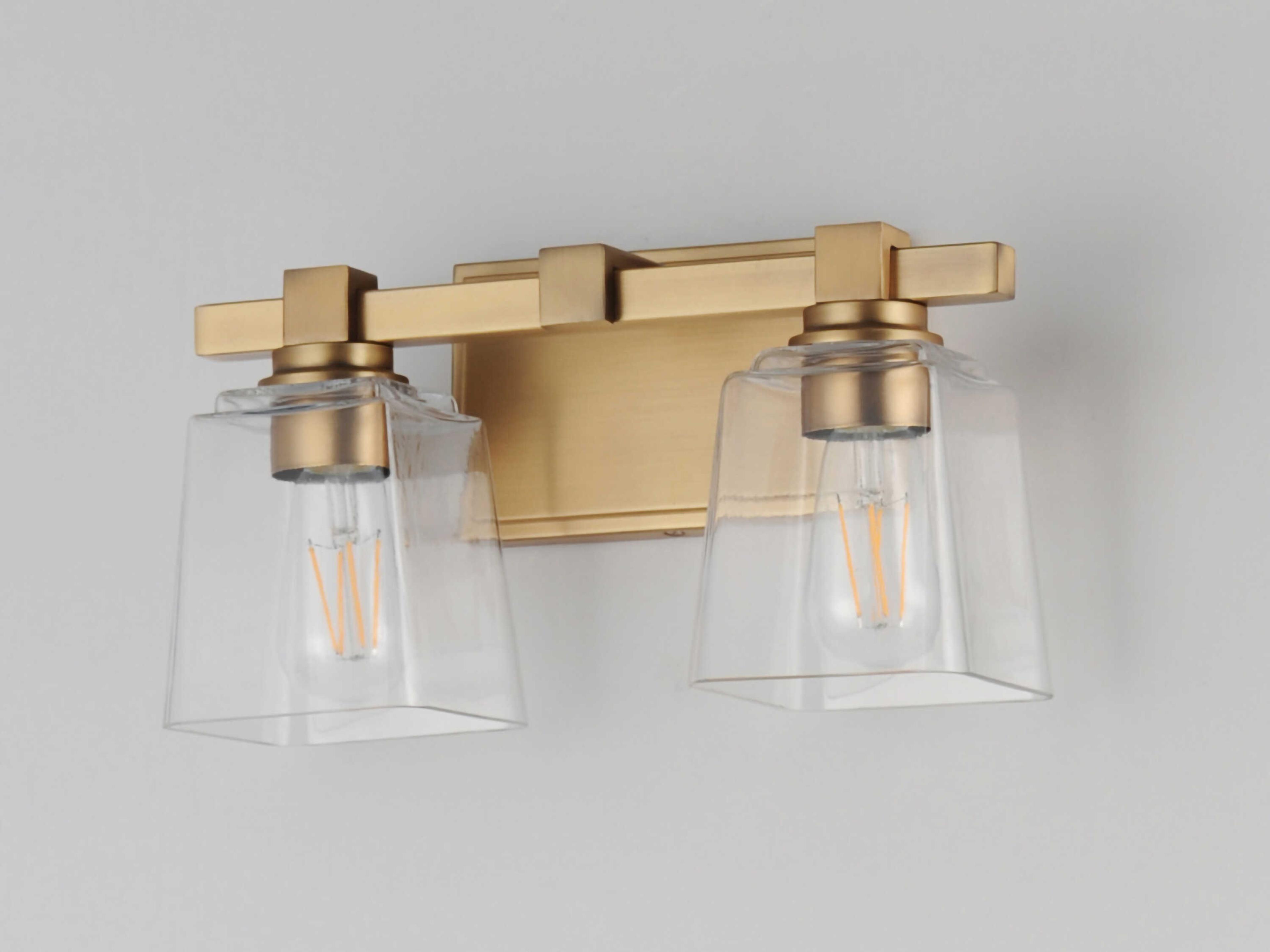 Maxim Lighting Cubos 2-Light Natural Aged Brass Vanity Light