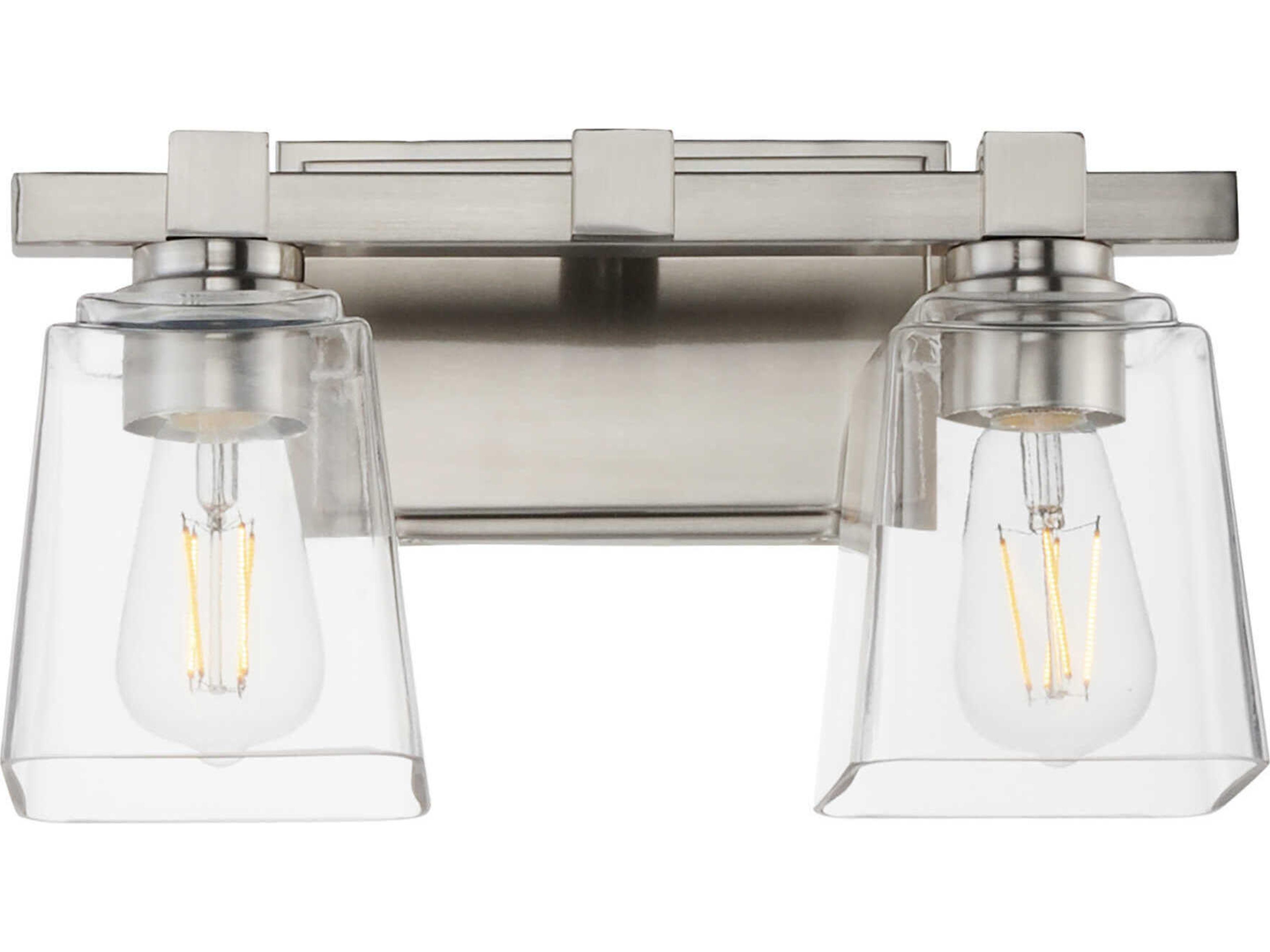 Cubos 2-Light Satin Nickel Vanity Light