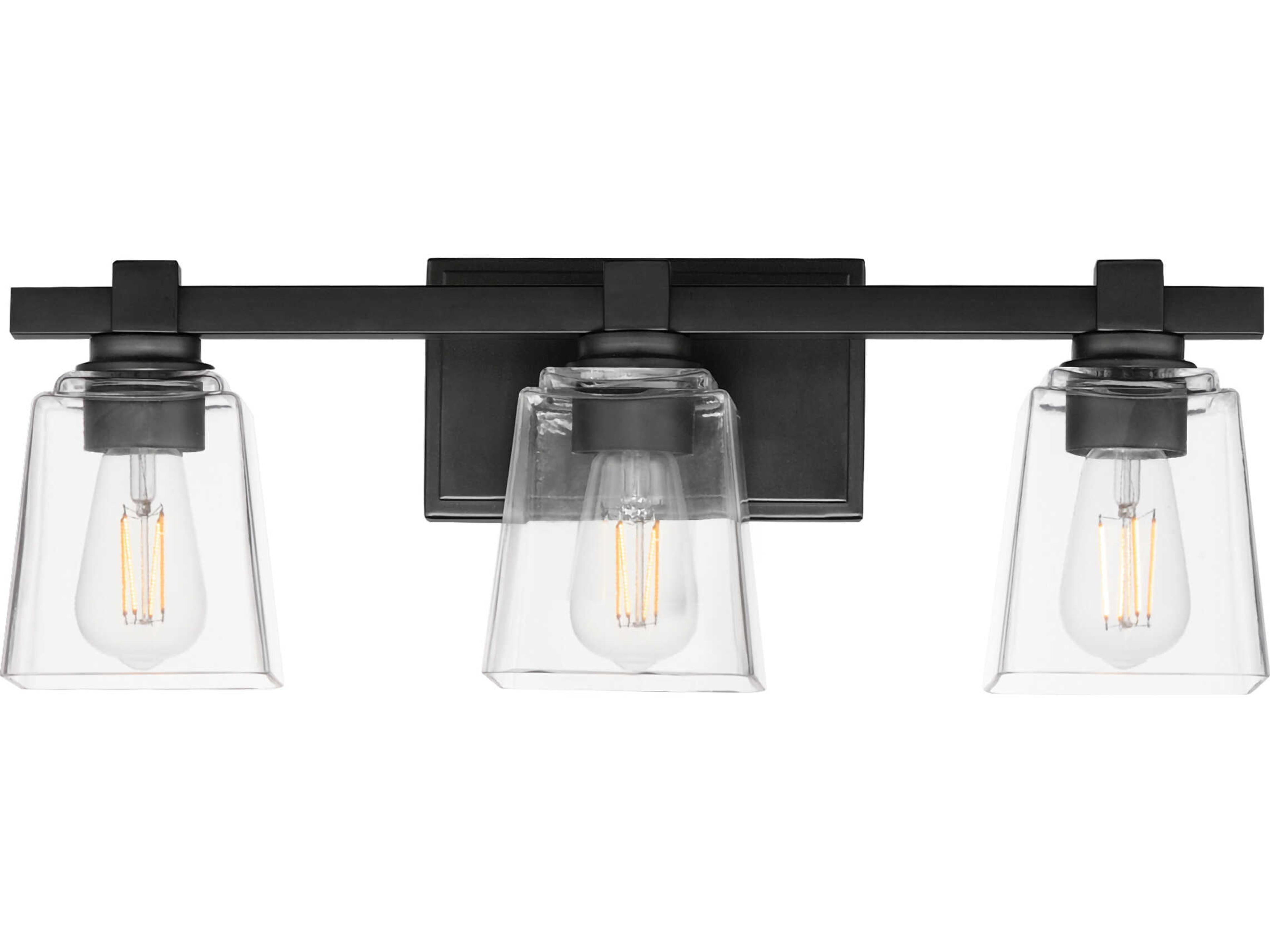 Cubos 3-Light Black Vanity Light
