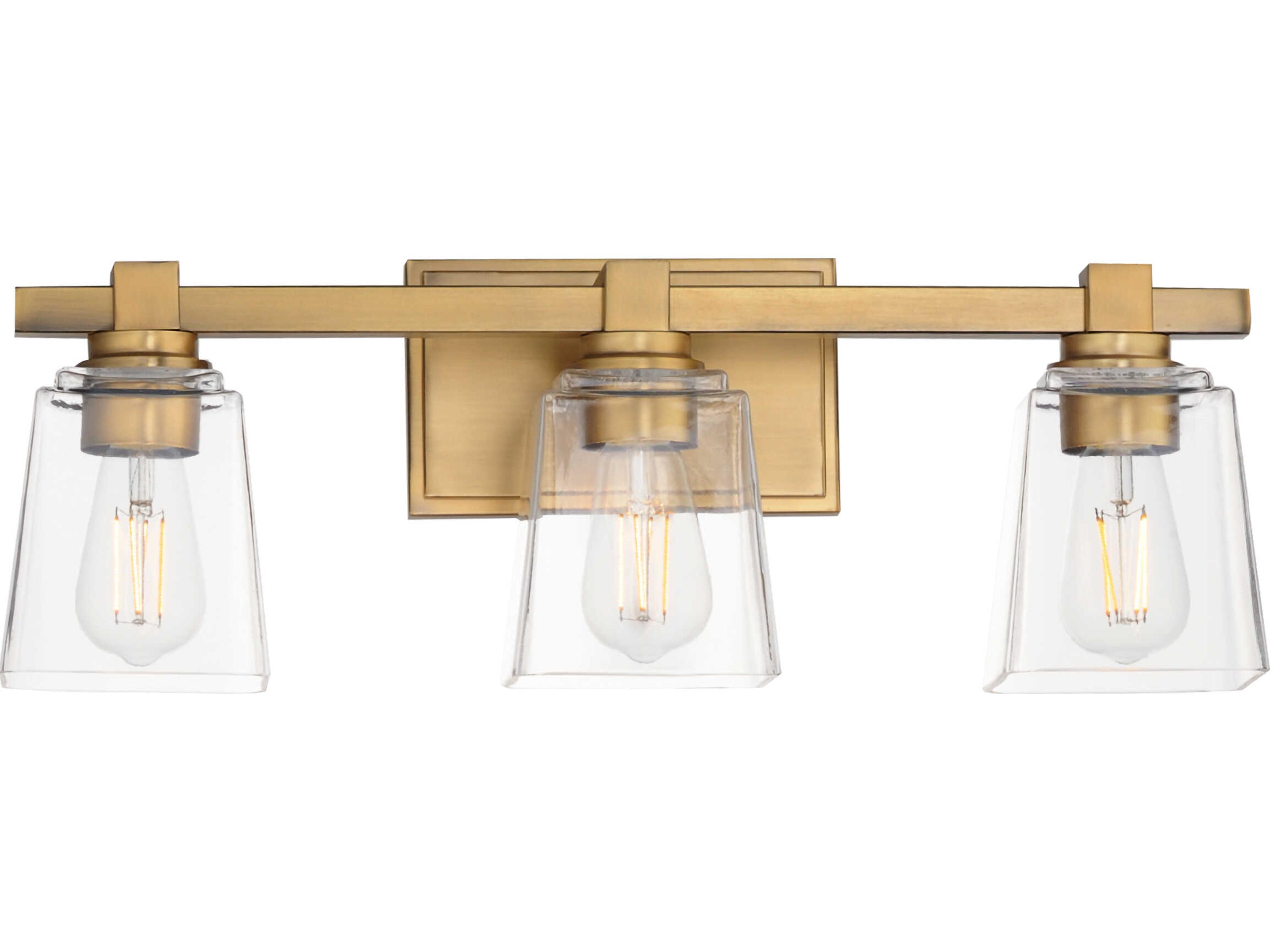 Cubos 3-Light Natural Aged Brass Vanity Light