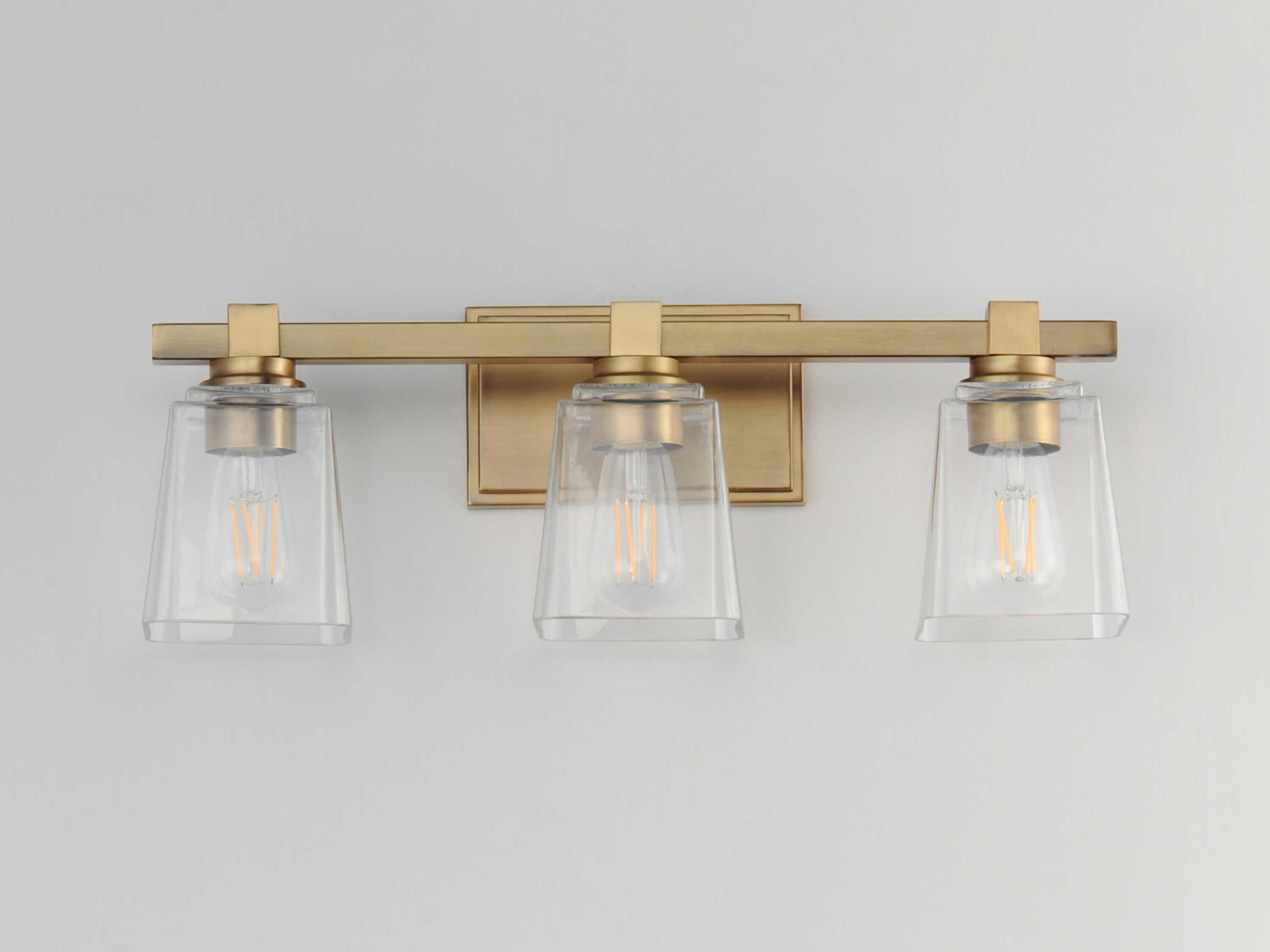 Maxim Lighting Cubos 3-Light Natural Aged Brass Vanity Light