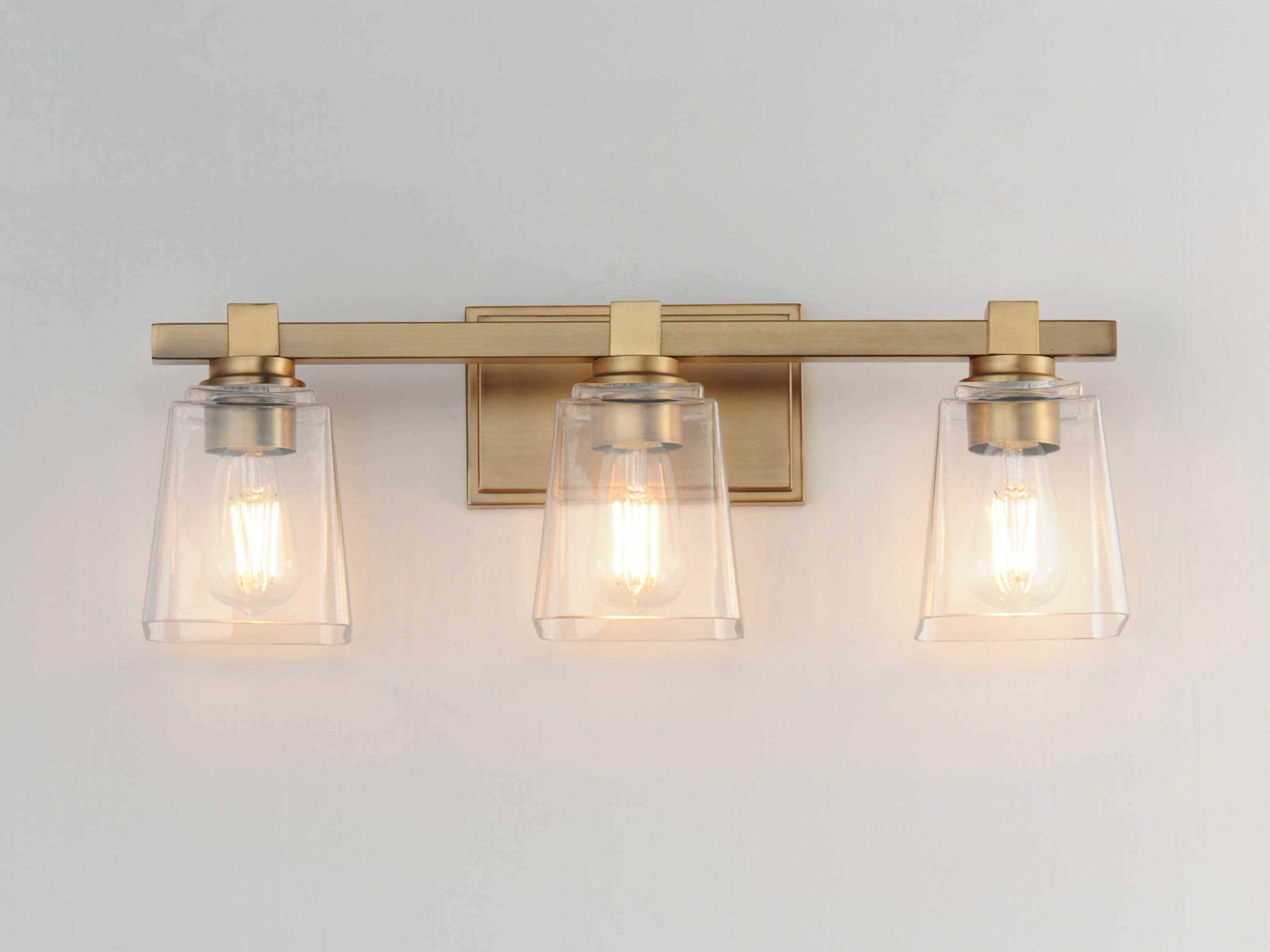 Maxim Lighting Cubos 3-Light Natural Aged Brass Vanity Light