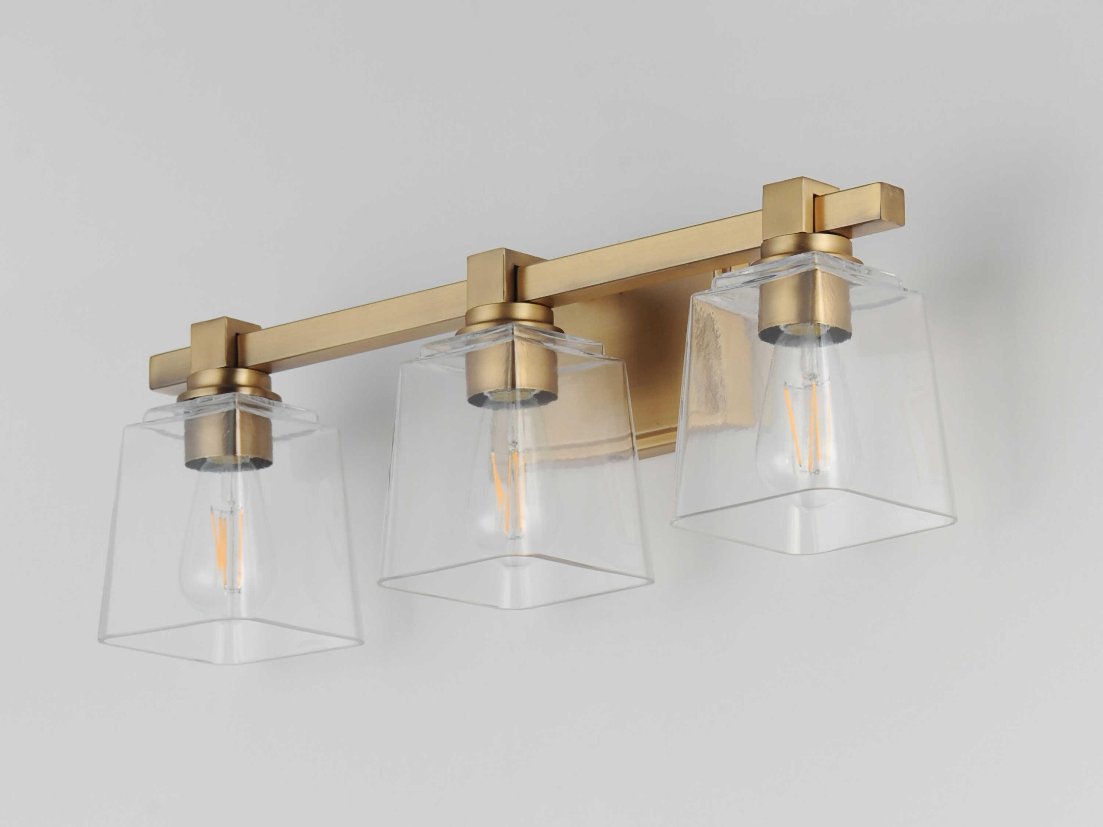 Maxim Lighting Cubos 3-Light Natural Aged Brass Vanity Light