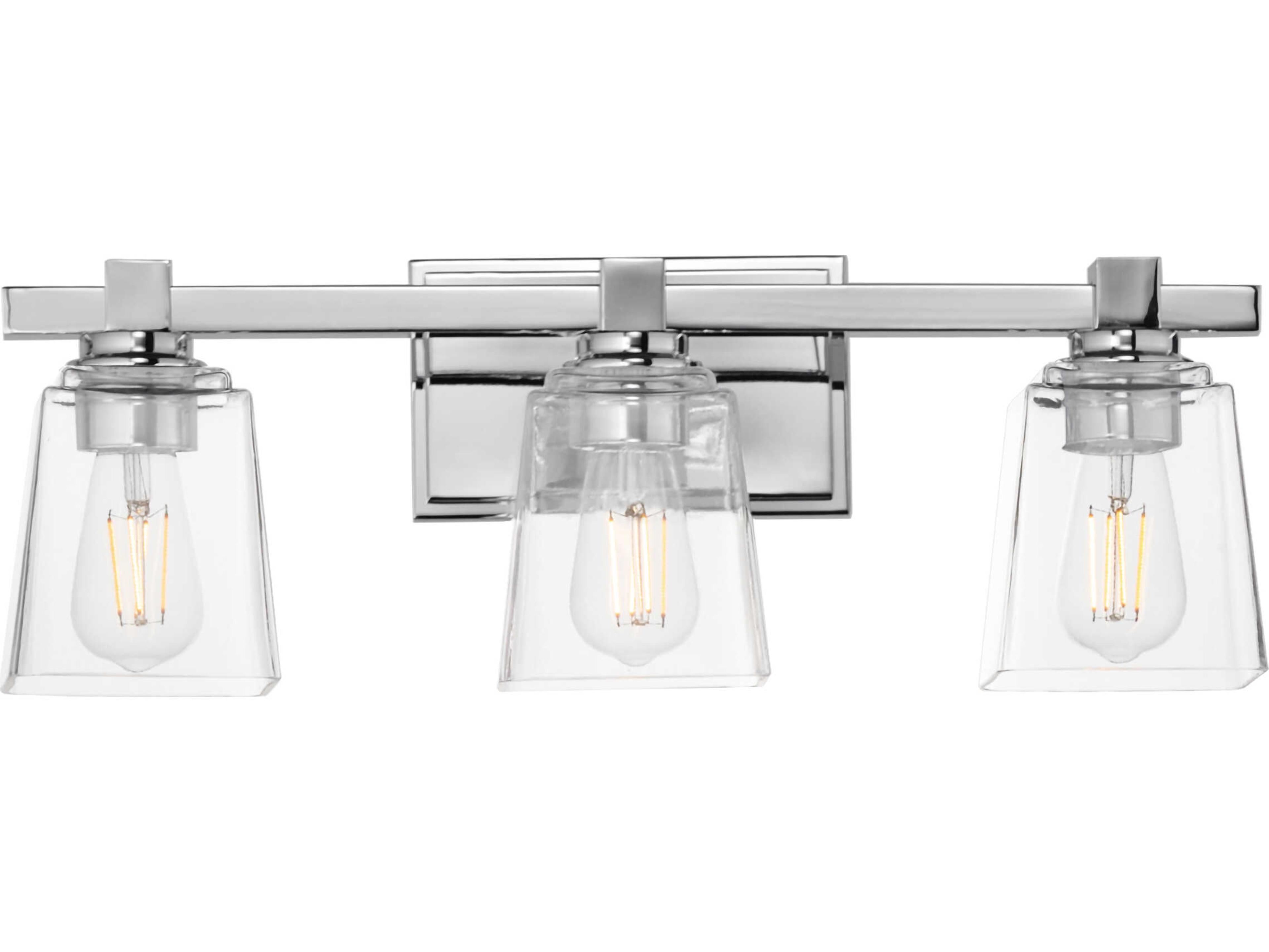 Cubos 3-Light Polished Chrome Vanity Light