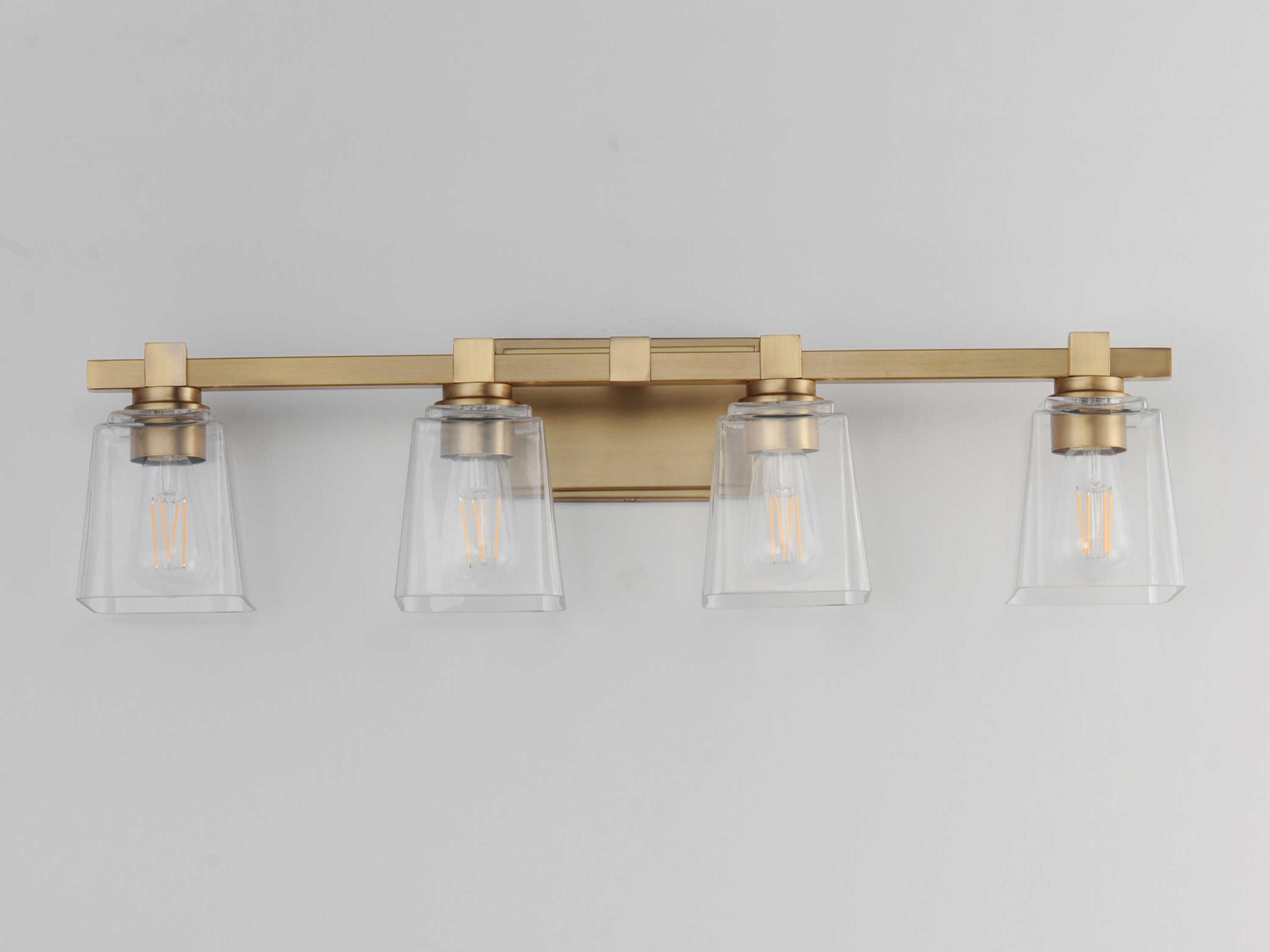Maxim Lighting Cubos 4-Light Natural Aged Brass Vanity Light