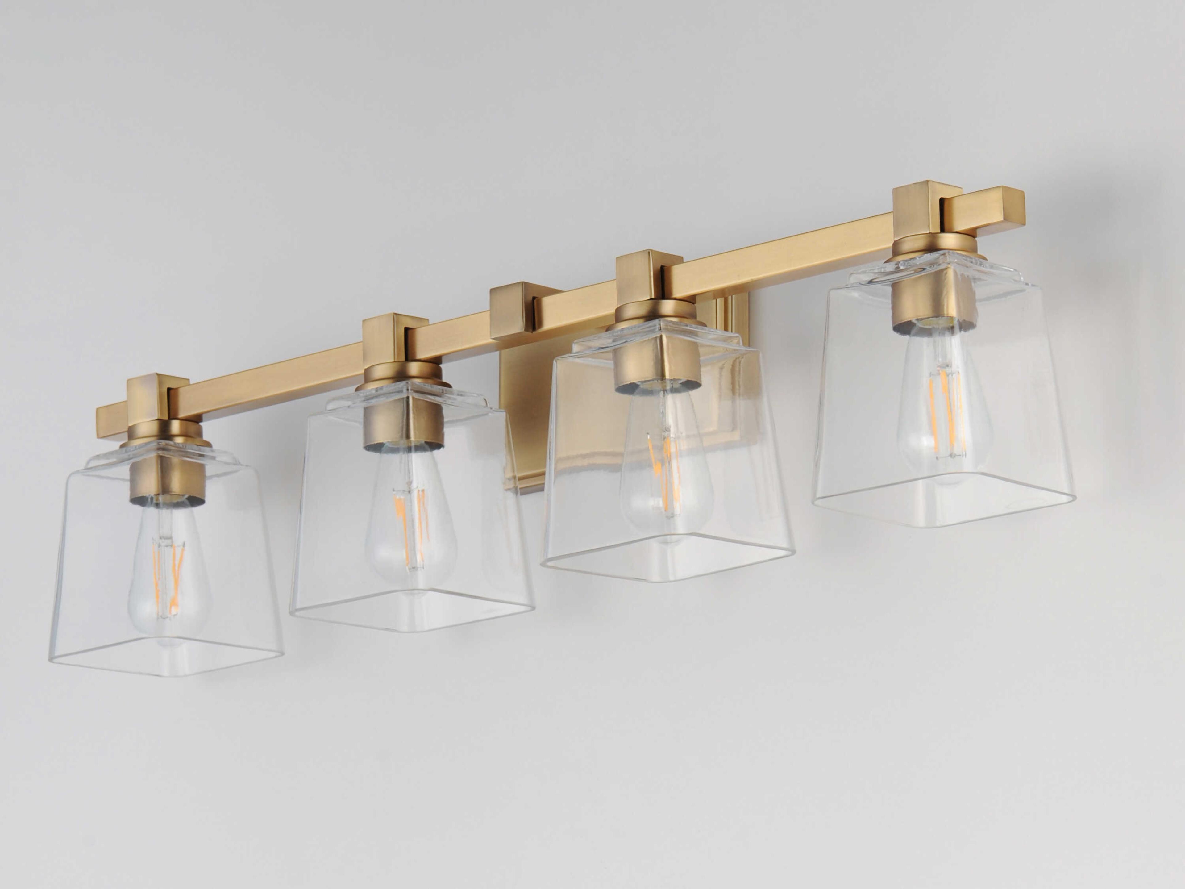 Maxim Lighting Cubos 4-Light Natural Aged Brass Vanity Light