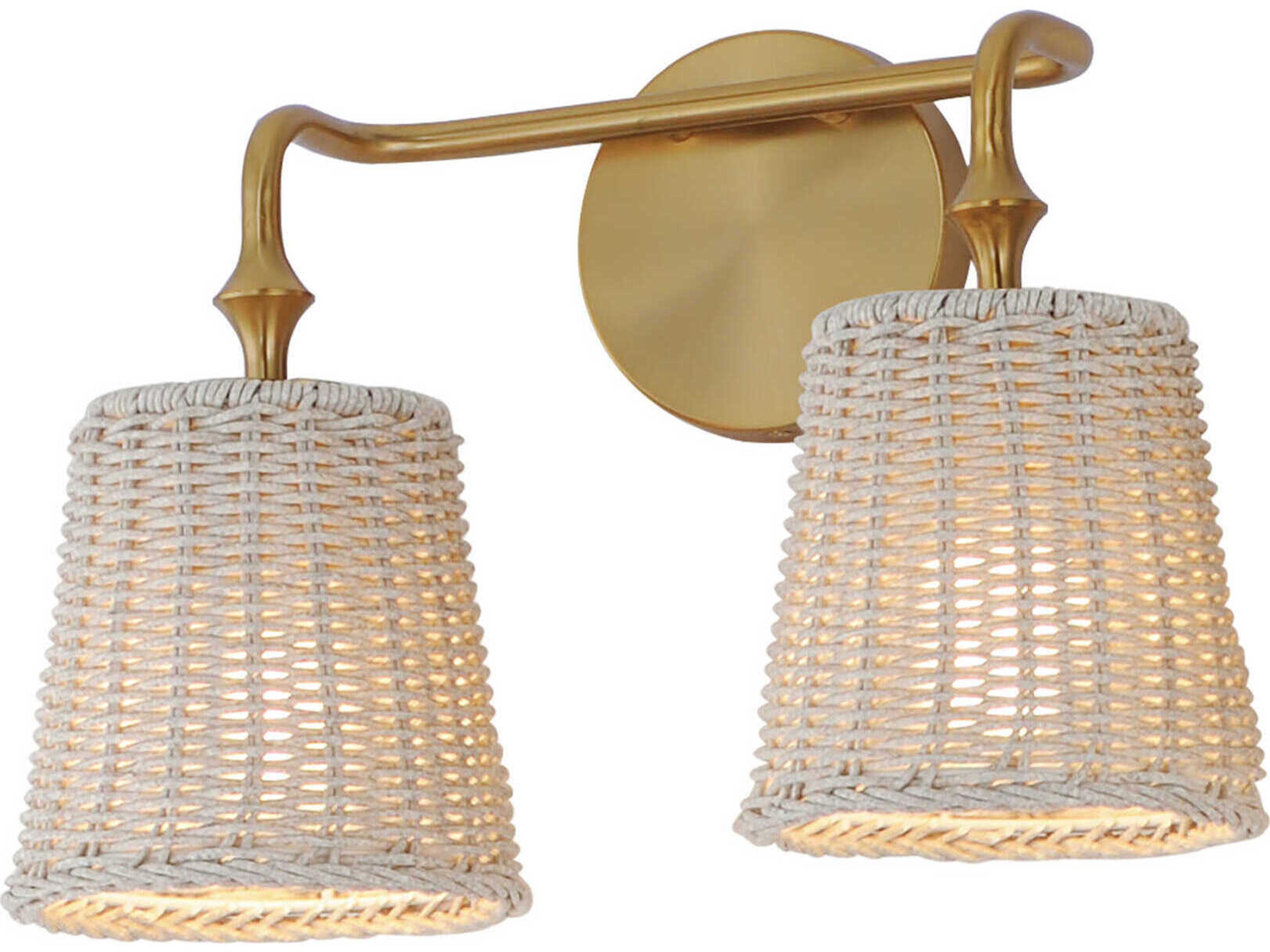 Baja 2-Light Natural Aged Brass Vanity Light