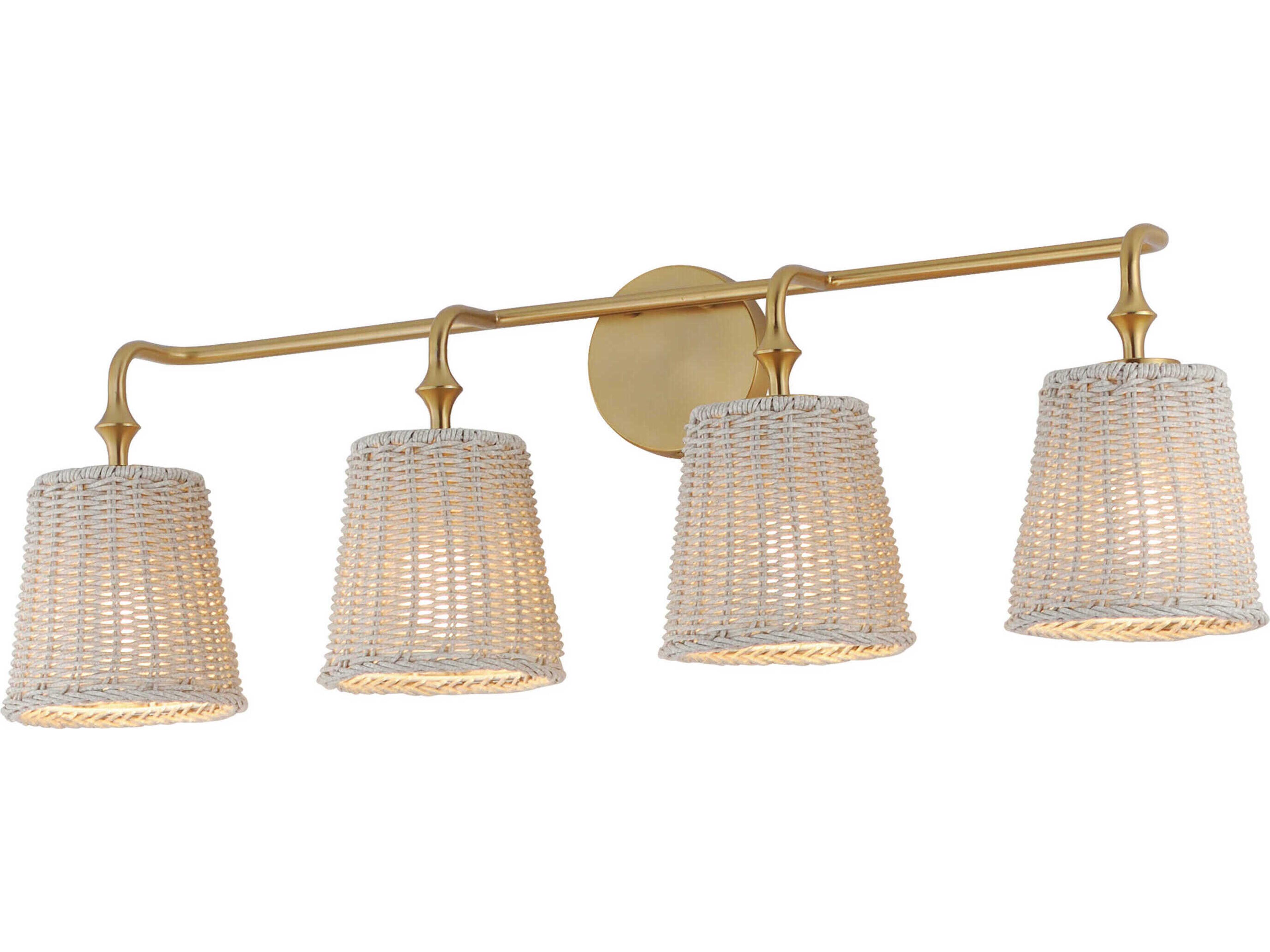 Baja 4-Light Natural Aged Brass Vanity Light