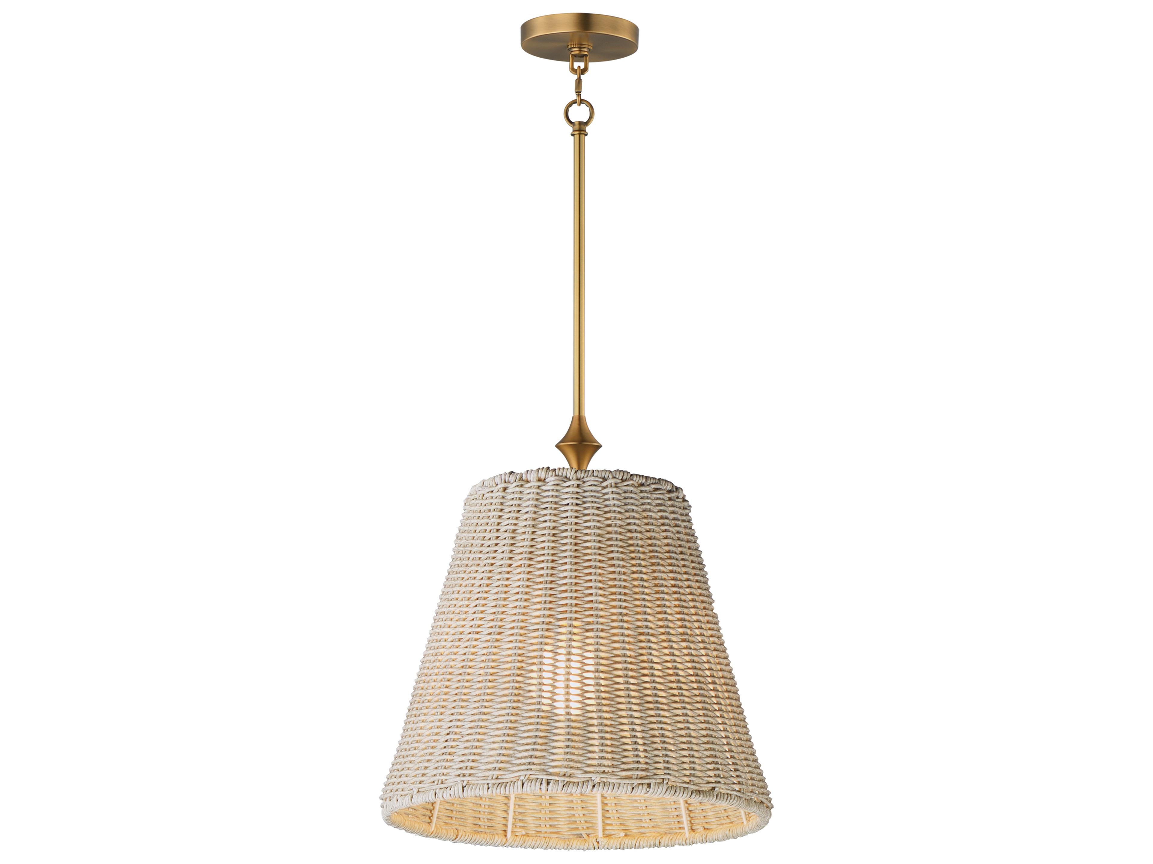 Baja 1- Light Natural Aged Brass Drum Pendant