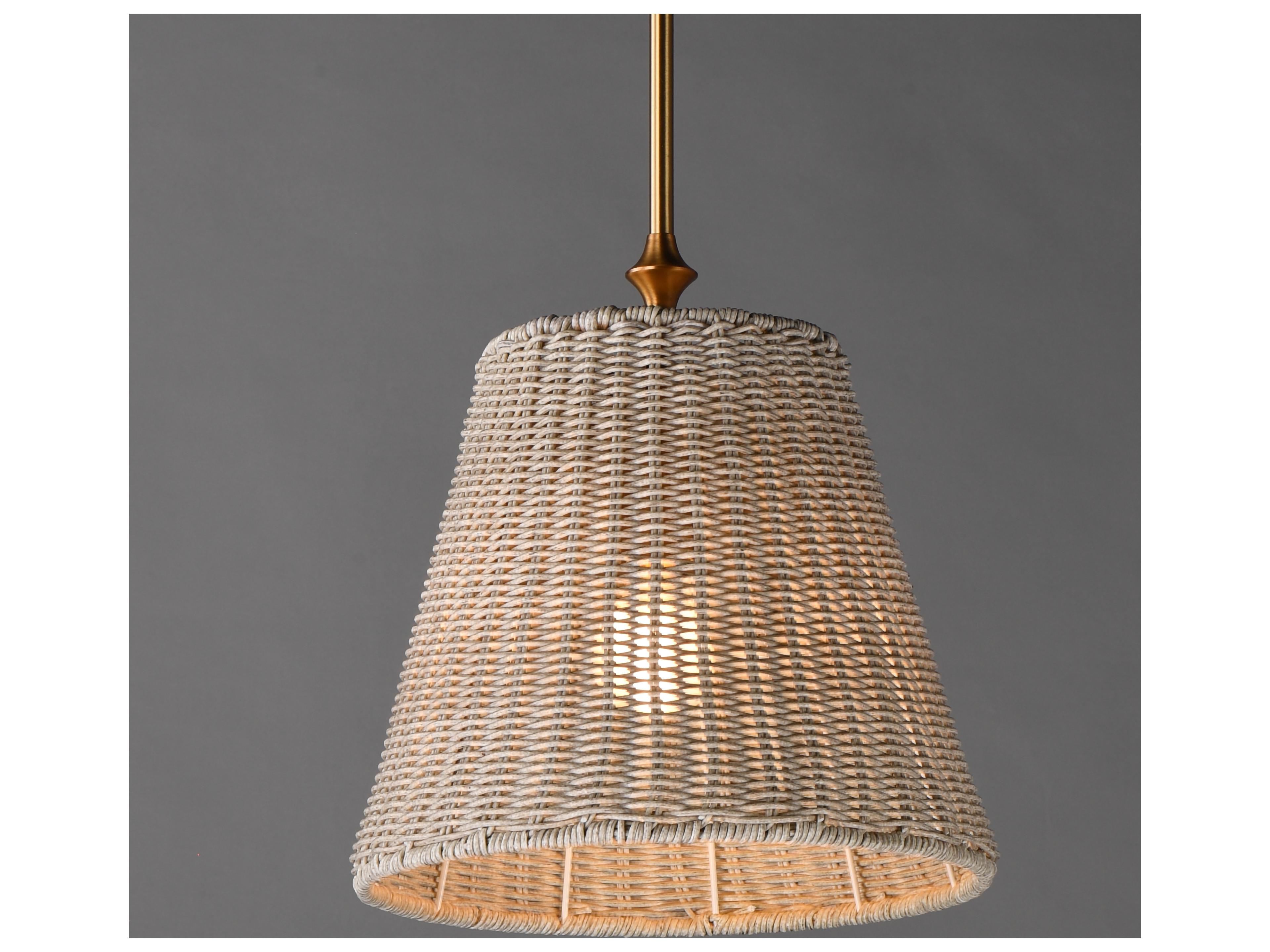 Maxim Lighting Baja 1- Light Natural Aged Brass Drum Pendant