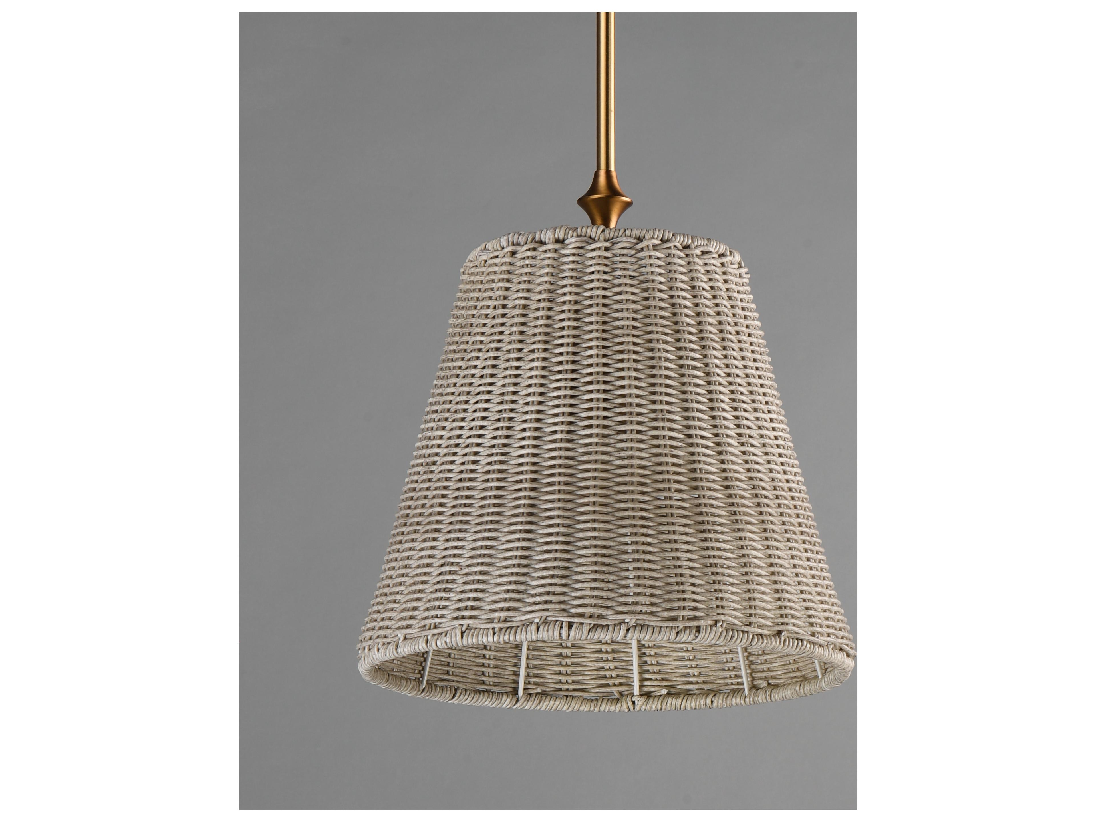 Maxim Lighting Baja 1- Light Natural Aged Brass Drum Pendant
