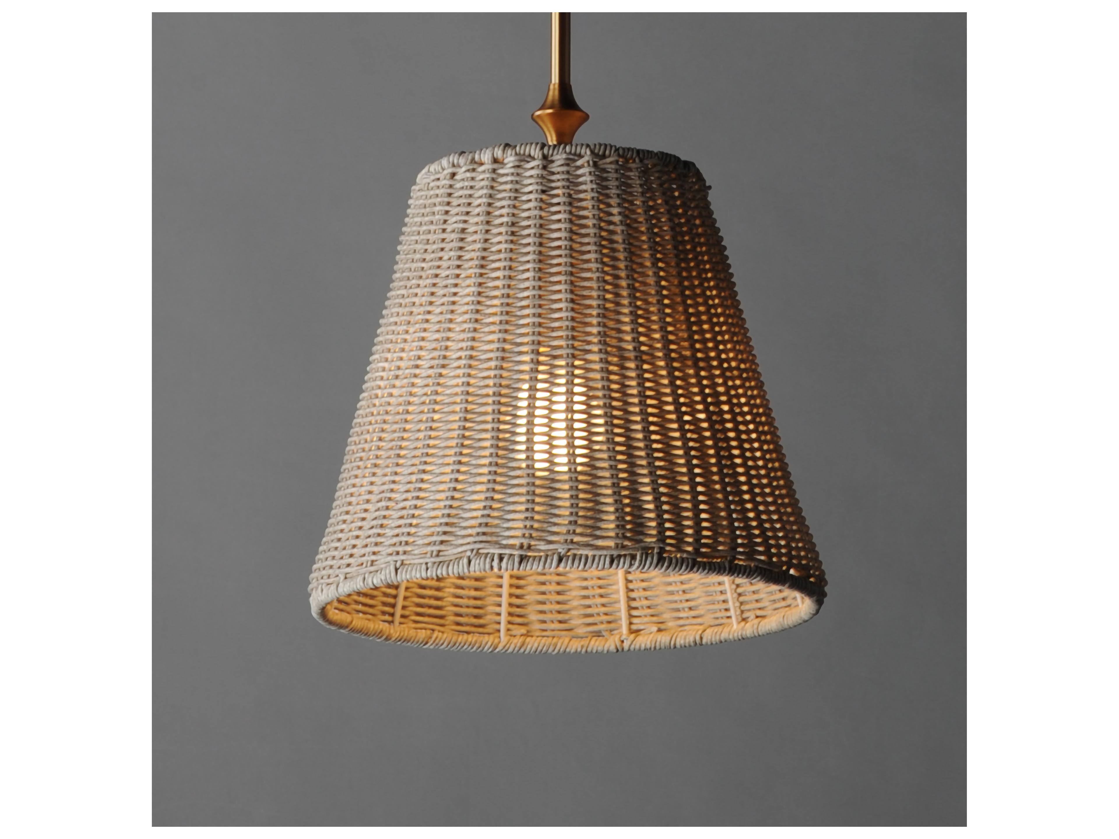 Maxim Lighting Baja 1- Light Natural Aged Brass Drum Pendant