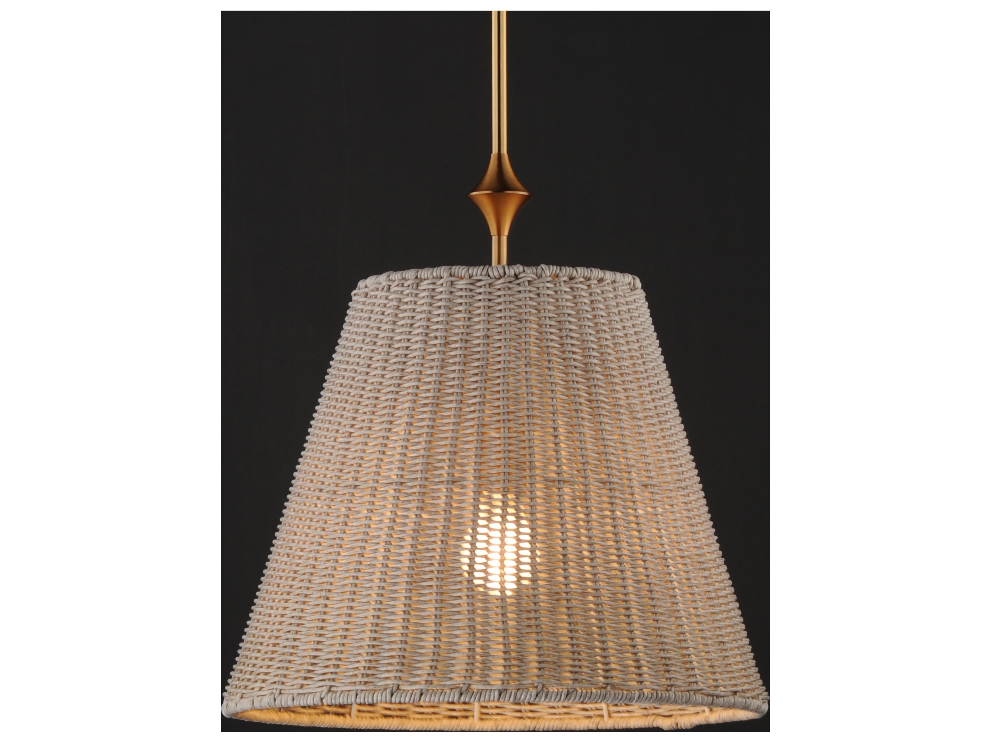 Maxim Lighting Baja 1- Light Natural Aged Brass Drum Pendant