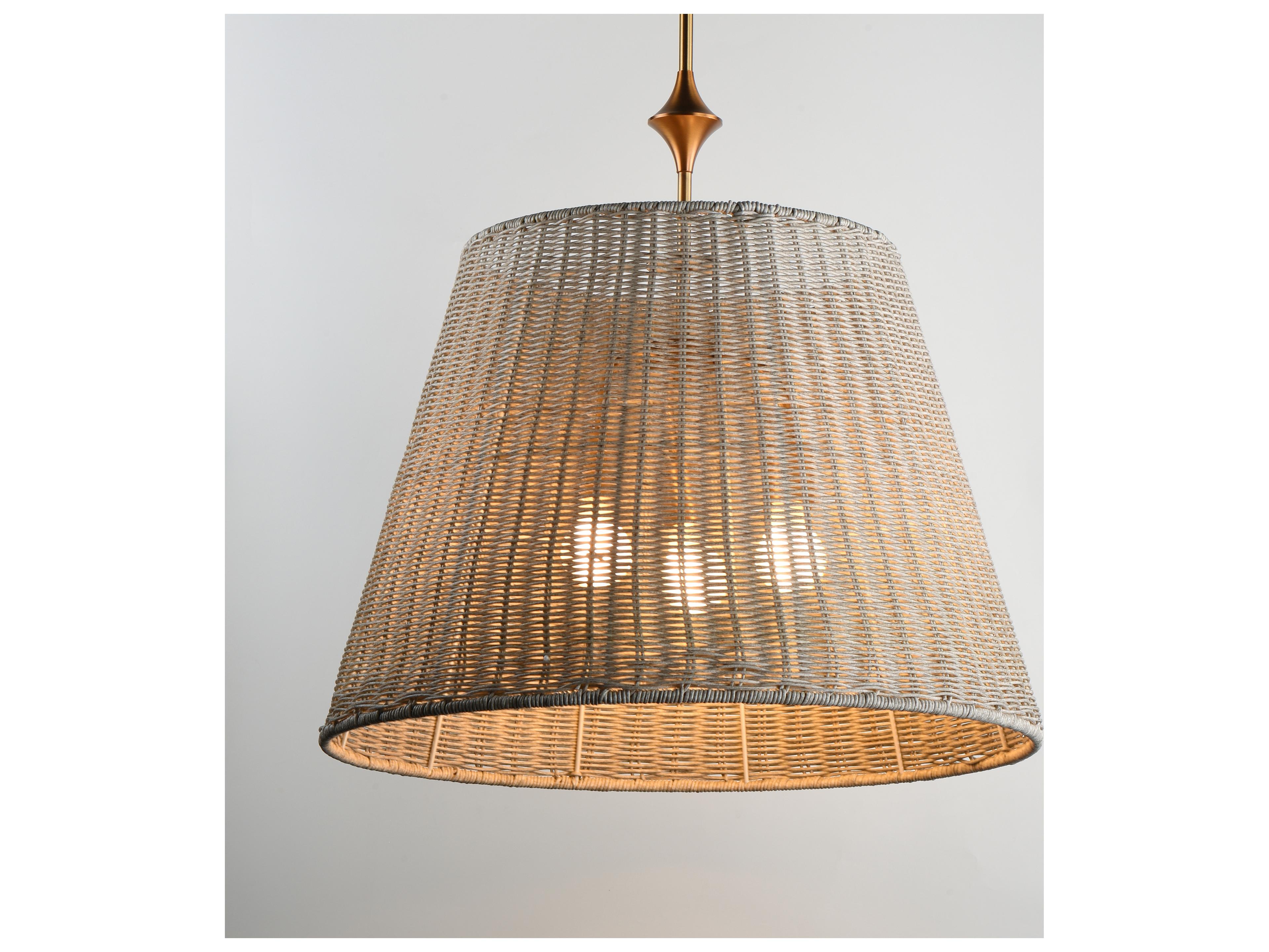 Maxim Lighting Baja 3- Light Natural Aged Brass Drum Pendant
