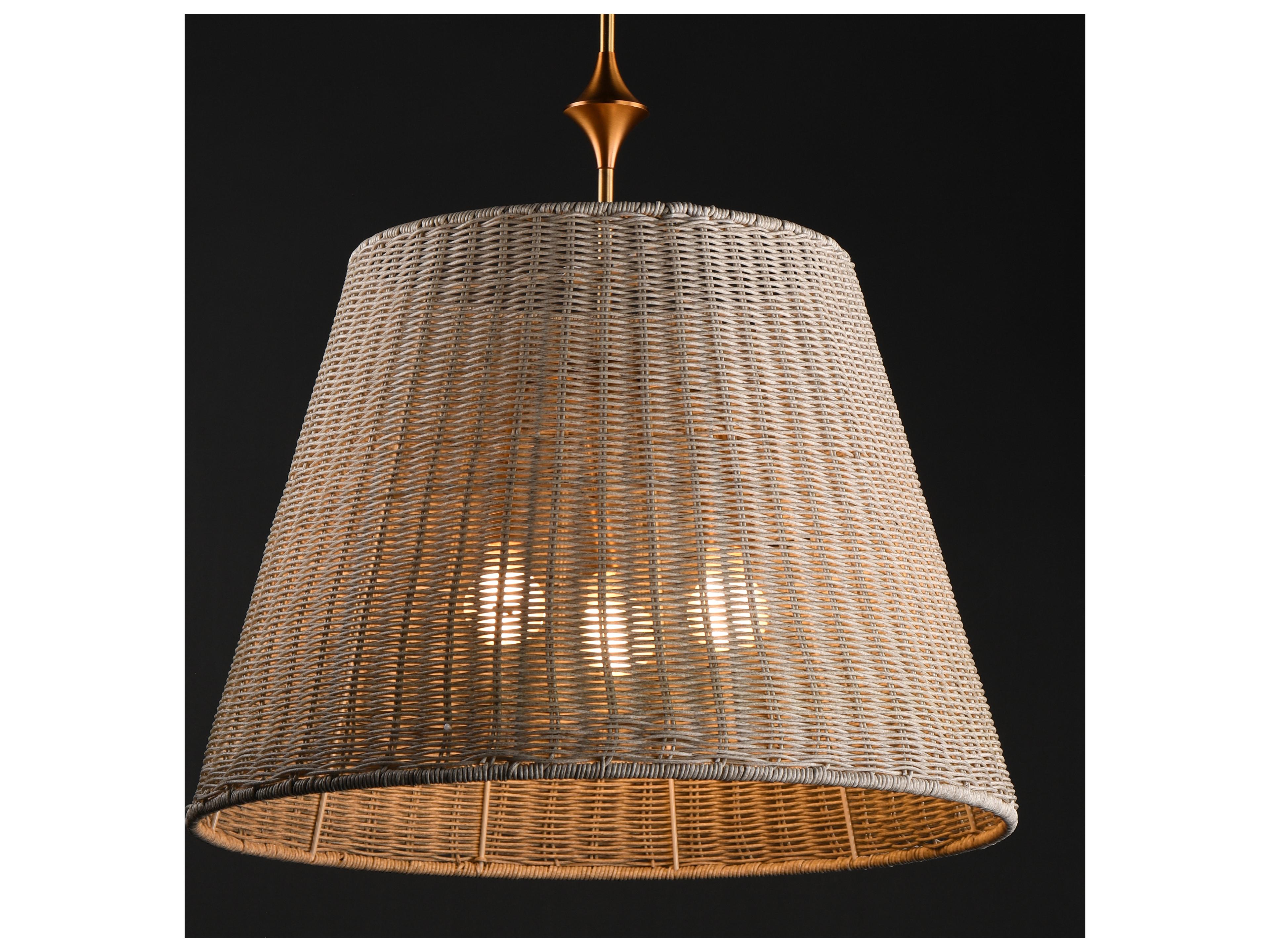 Maxim Lighting Baja 3- Light Natural Aged Brass Drum Pendant