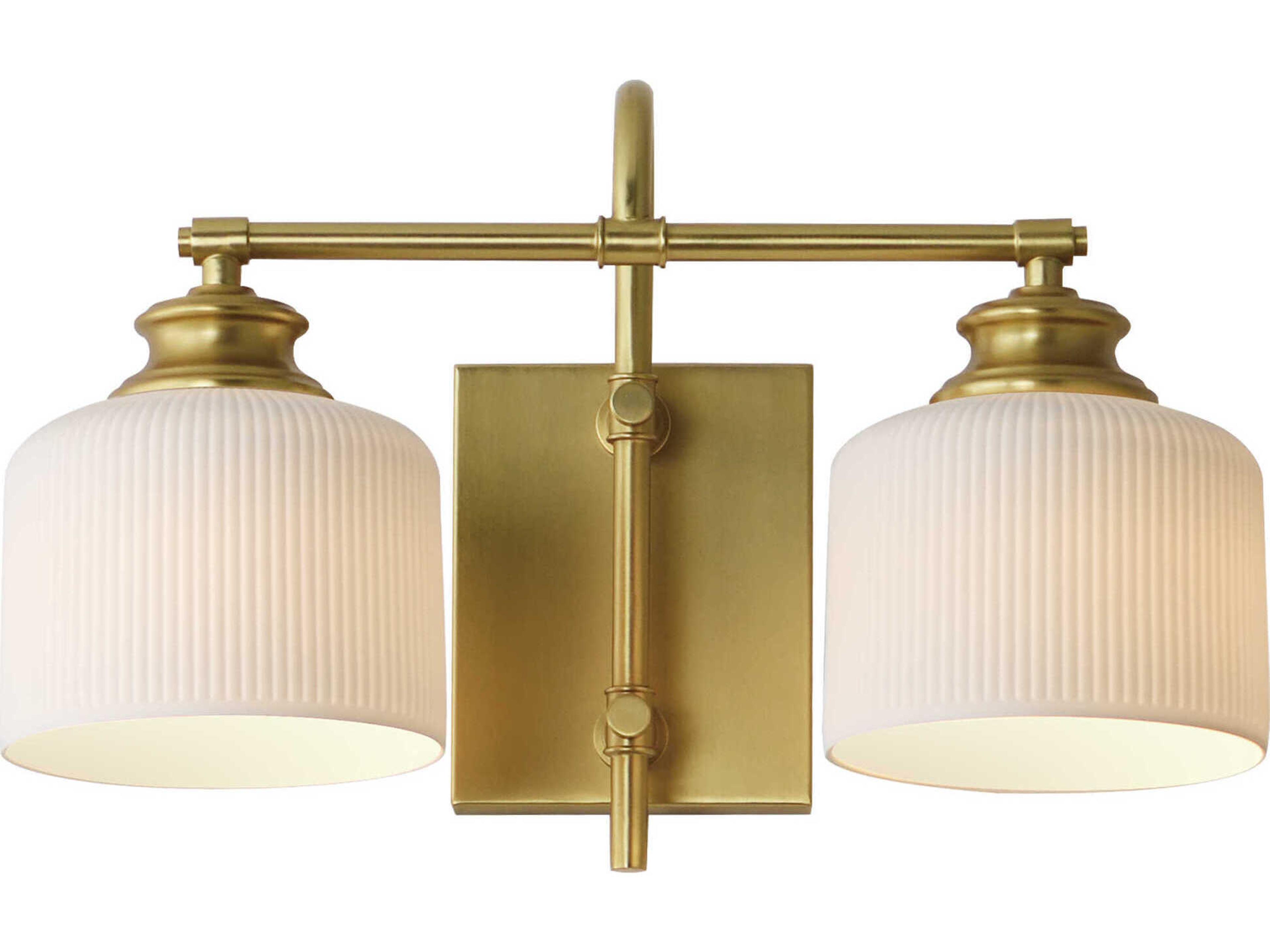 Bisque 2-Light Natural Aged Brass Vanity Light