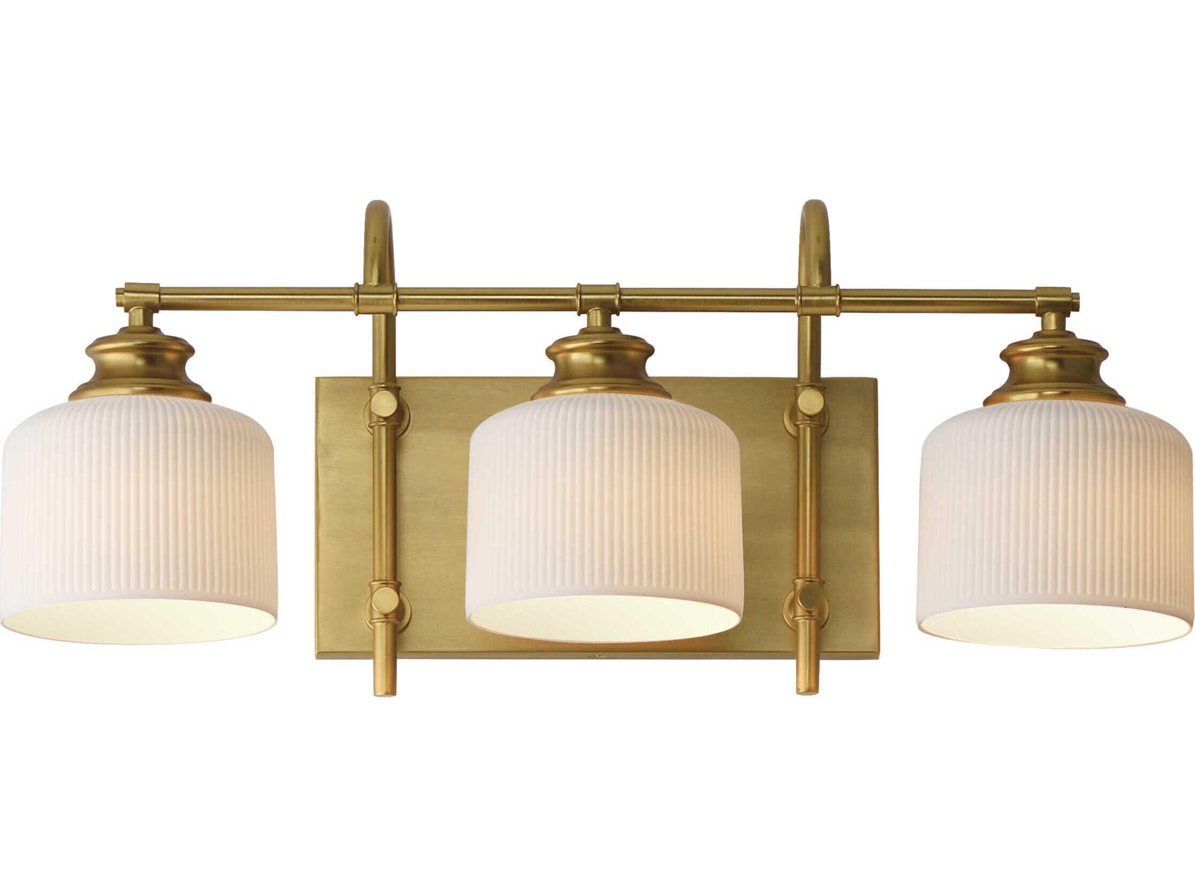 Bisque 3-Light Natural Aged Brass Vanity Light