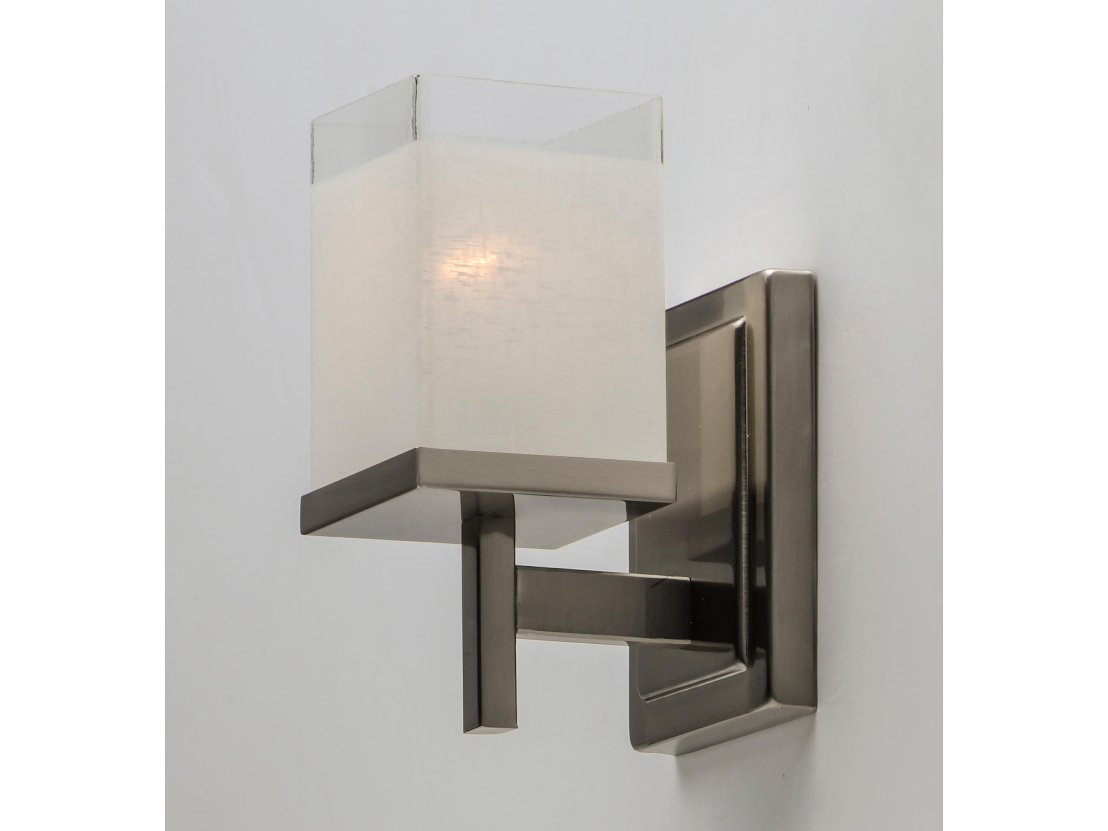 Maxim Lighting Tetra 1-Light Satin Nickel Glass Wall Sconce
