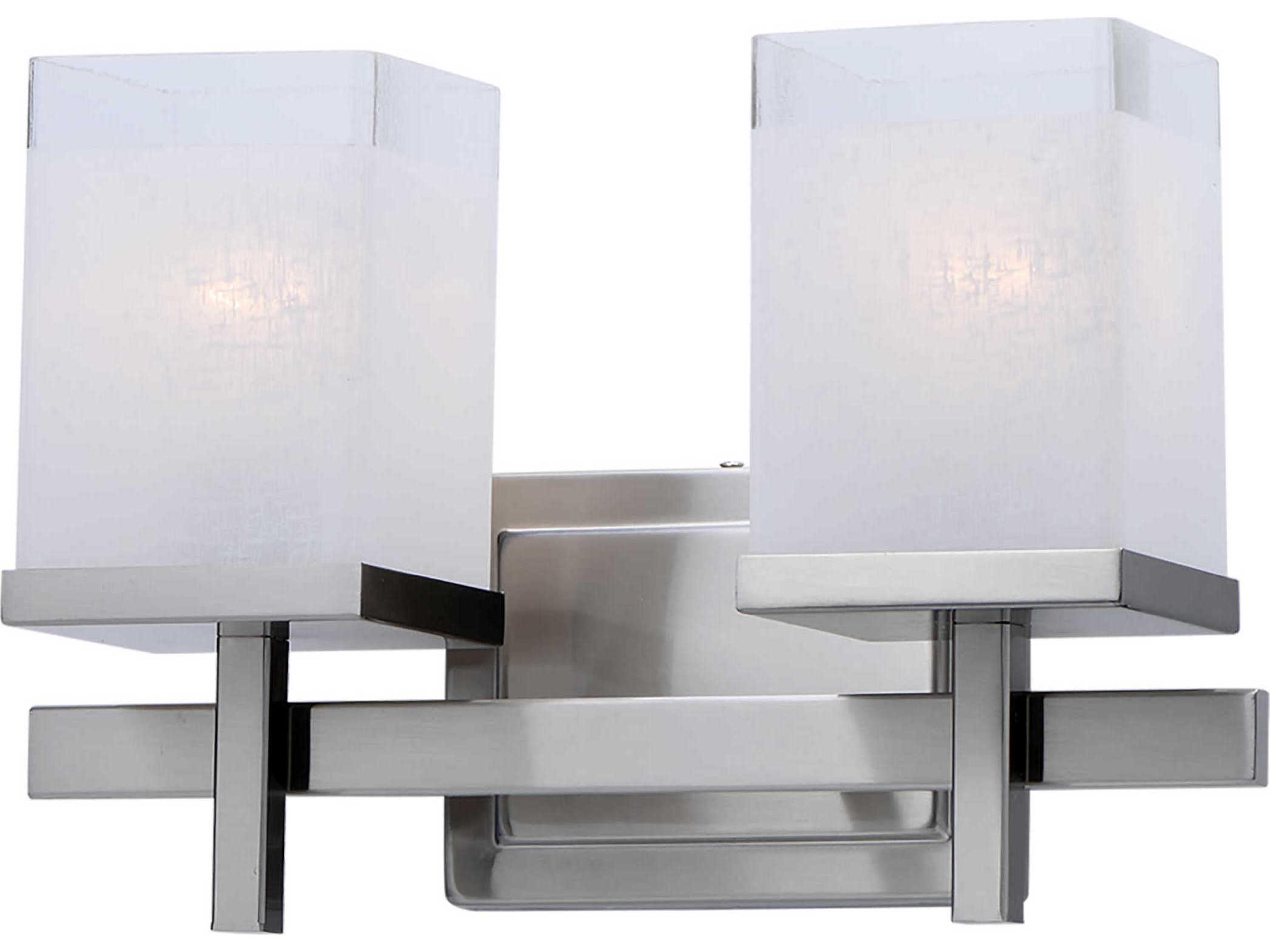 Tetra 0-Light Satin Nickel Glass Vanity Light
