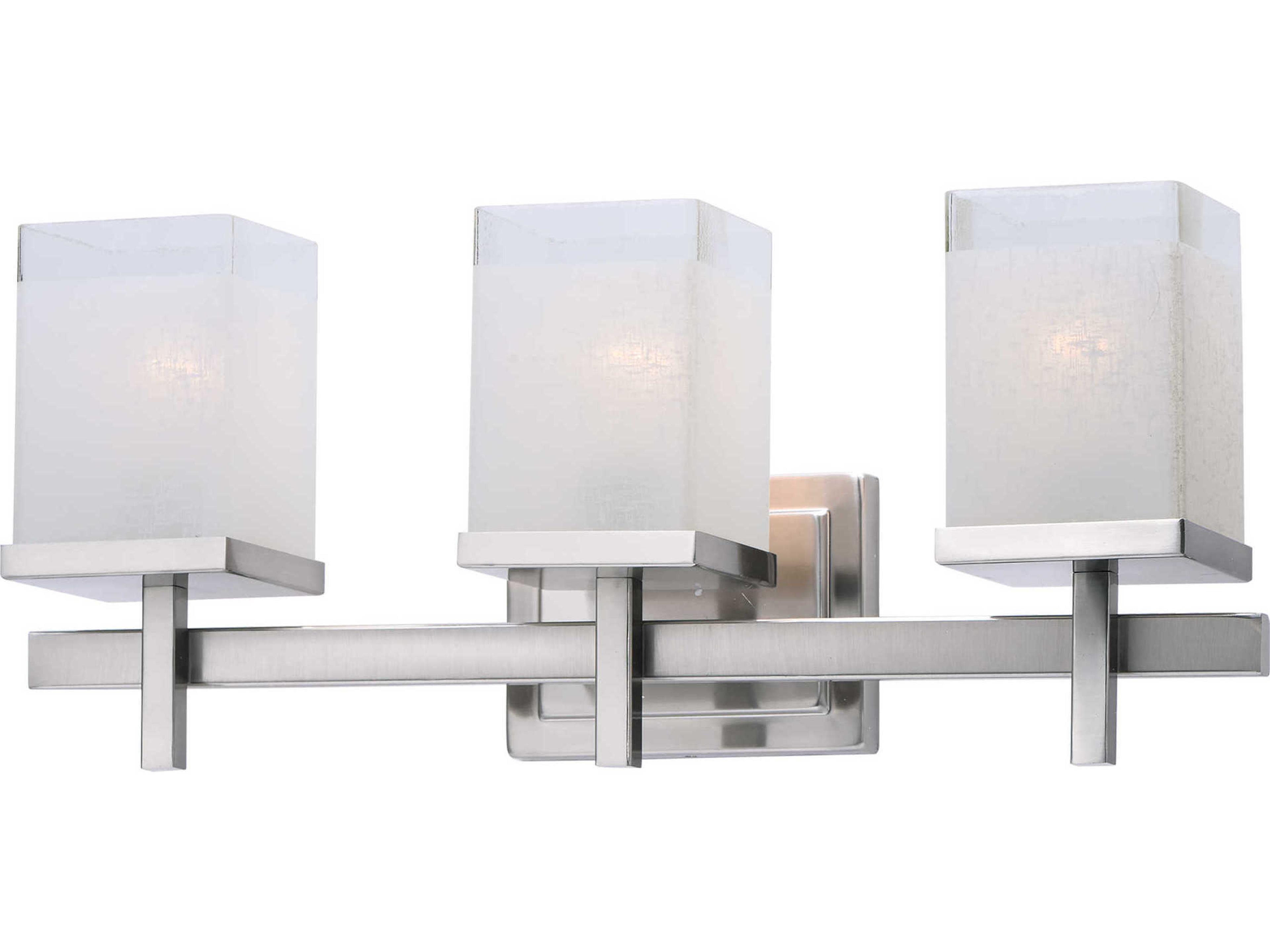 Tetra 3-Light Satin Nickel Glass Vanity Light