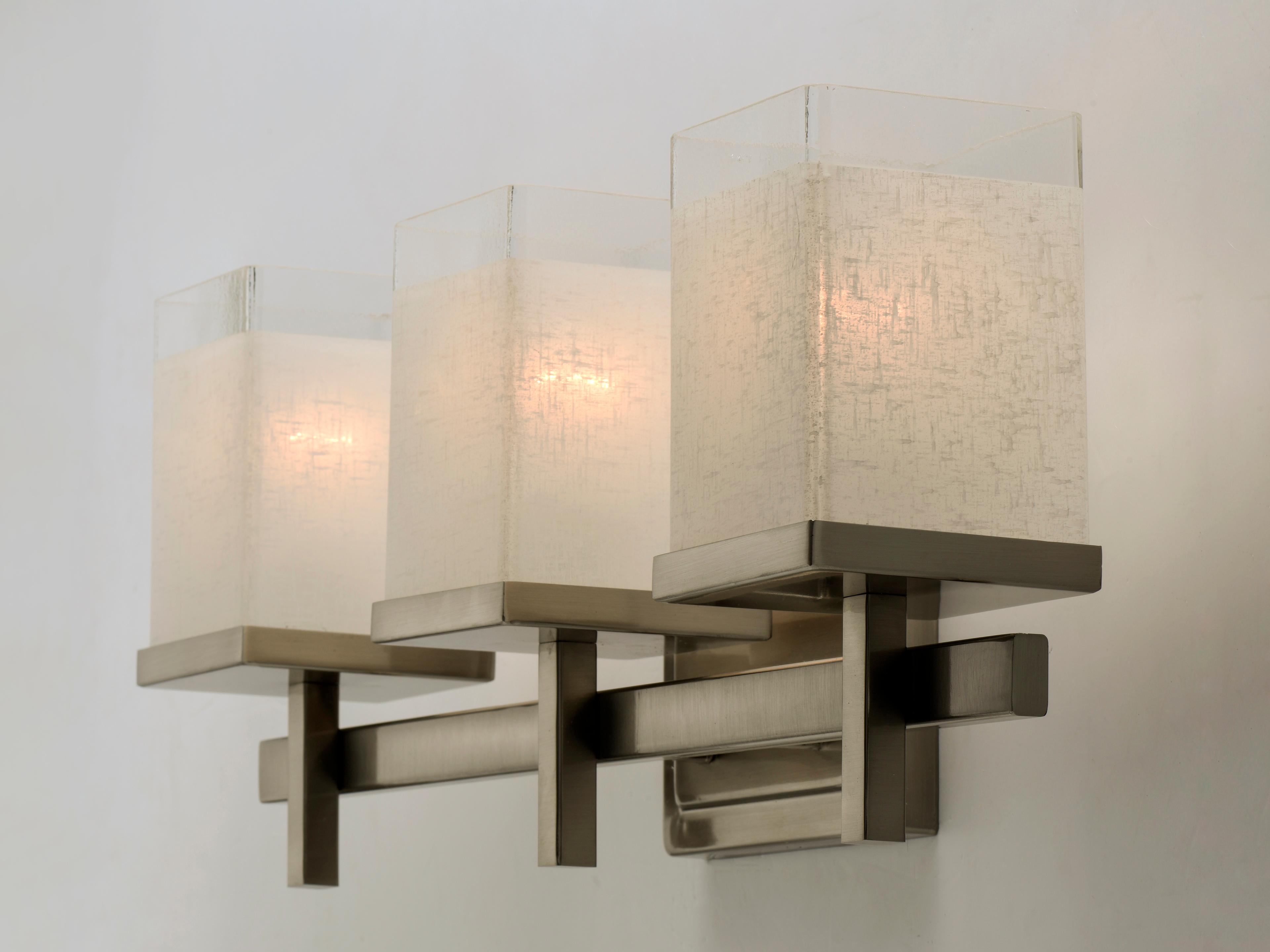 Maxim Lighting Tetra 3-Light Satin Nickel Glass Vanity Light